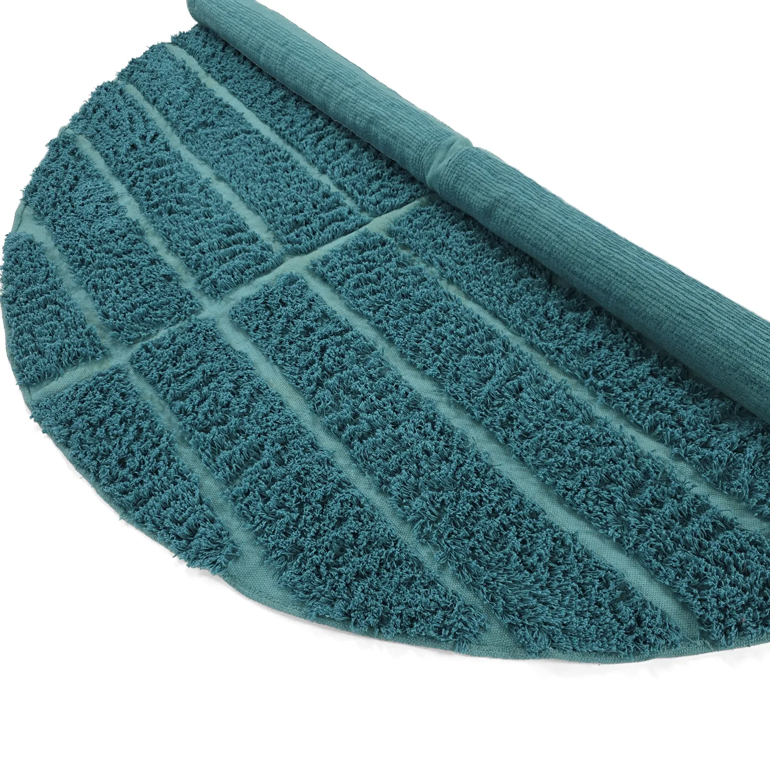Tapis rond - Ikara Natural Cotton Shaggy (turquoise)