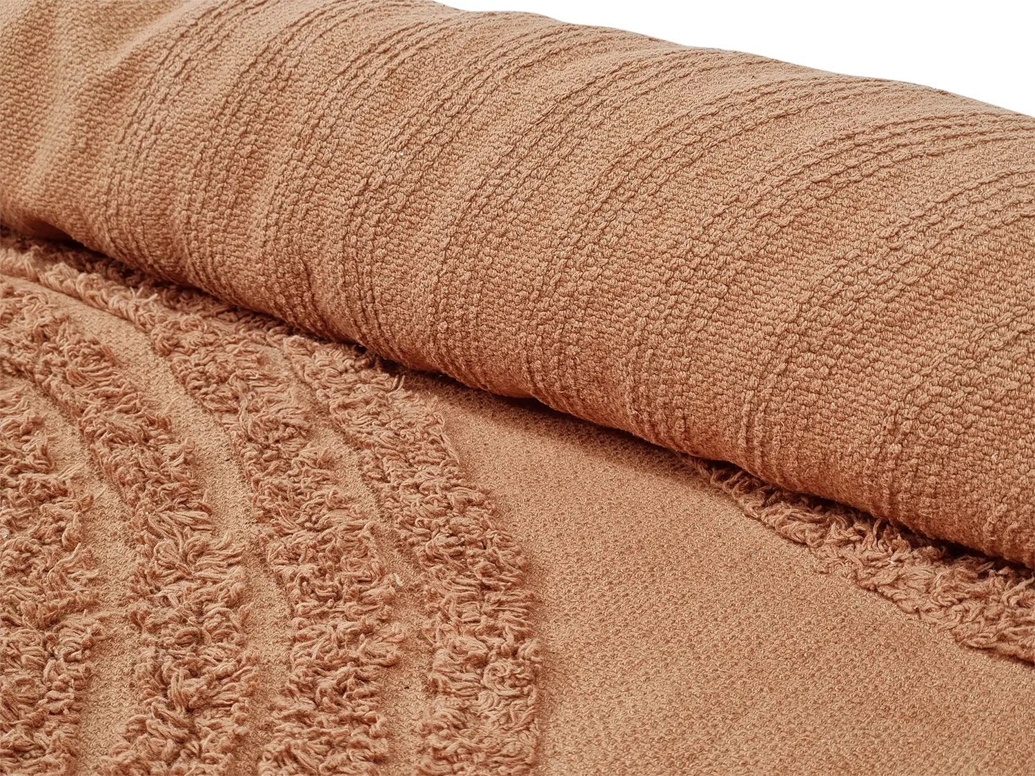 Tapis rond - Jovie Natural Cotton Shaggy (terre cuite)