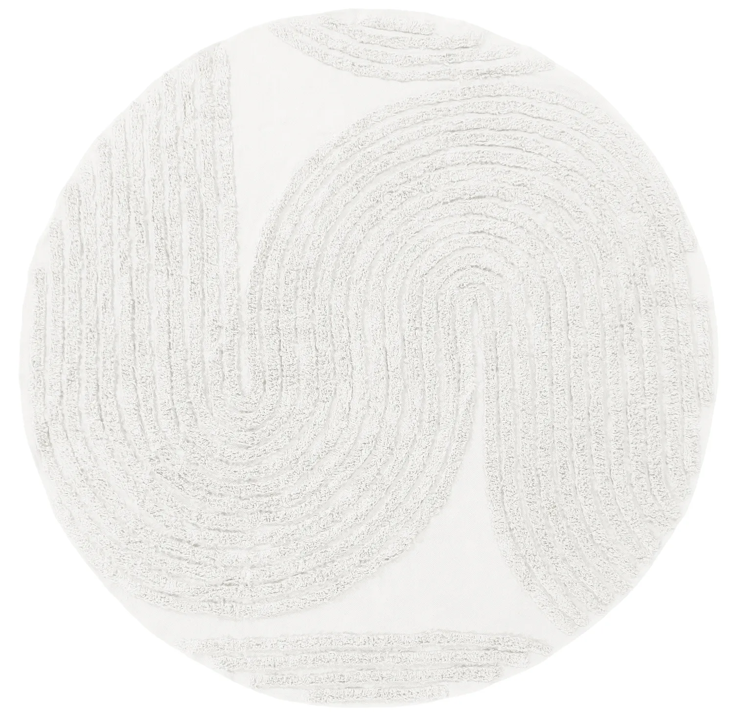 Tapis rond - Jovie Natural Cotton Shaggy (blanc cassé)
