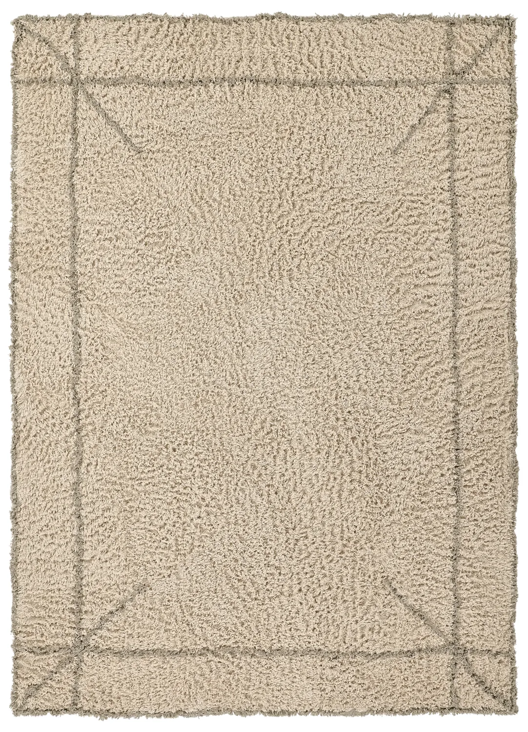 Tapis à poils longs - Kairi Natural Cotton Shaggy (beige/taupe)