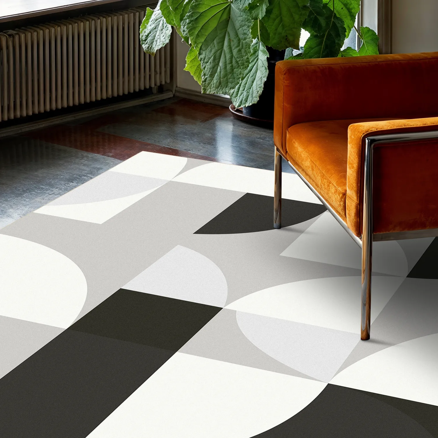 Tapis Wilton - Kalami (blanc/gris/noir)