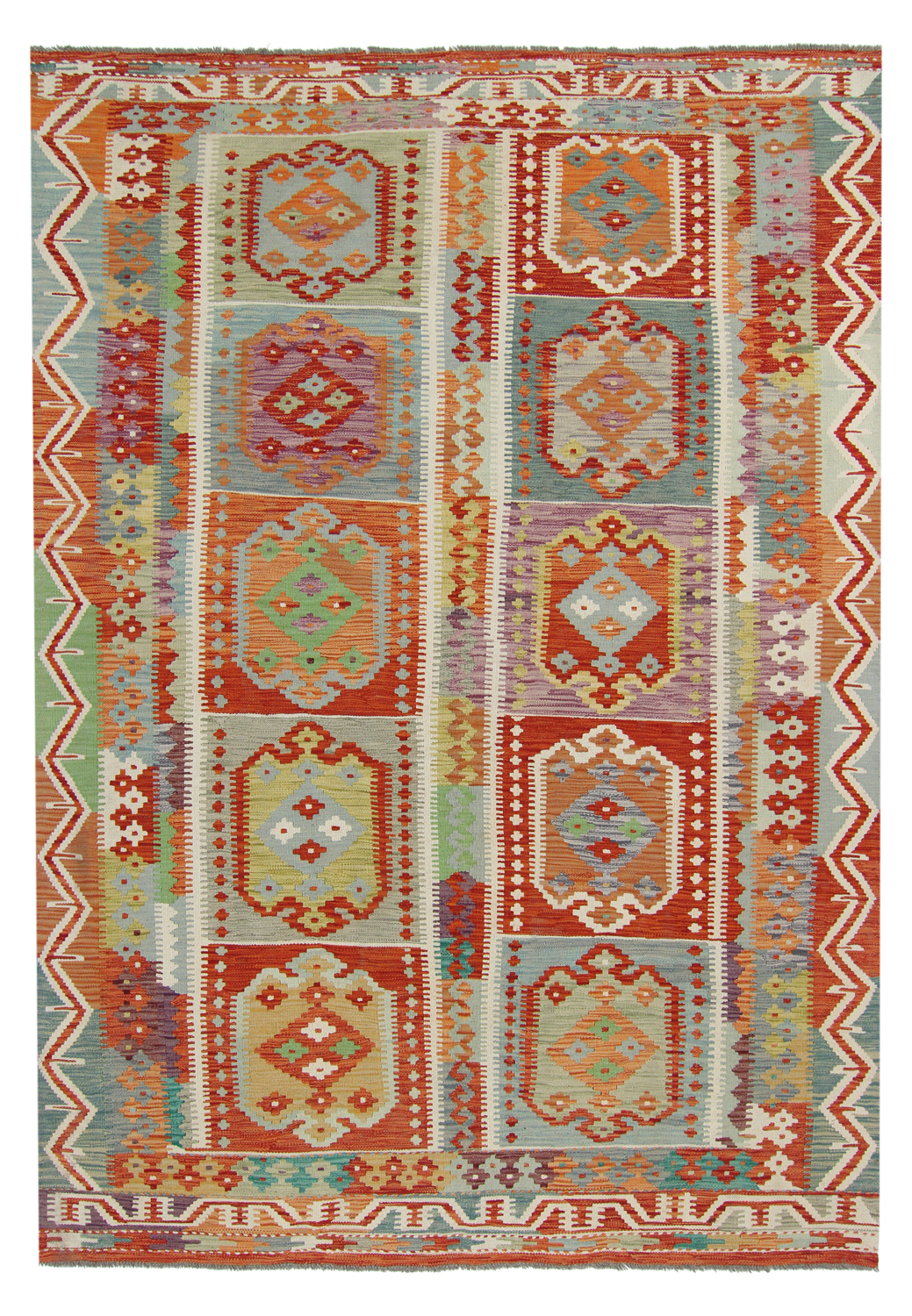 Tapis Kilim | Tapis tissés colorés en laine naturelle
