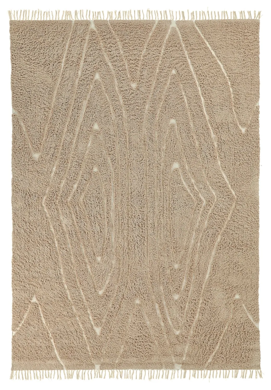 Tapis à poils longs - Kindon Natural Cotton Shaggy (bež/bela)