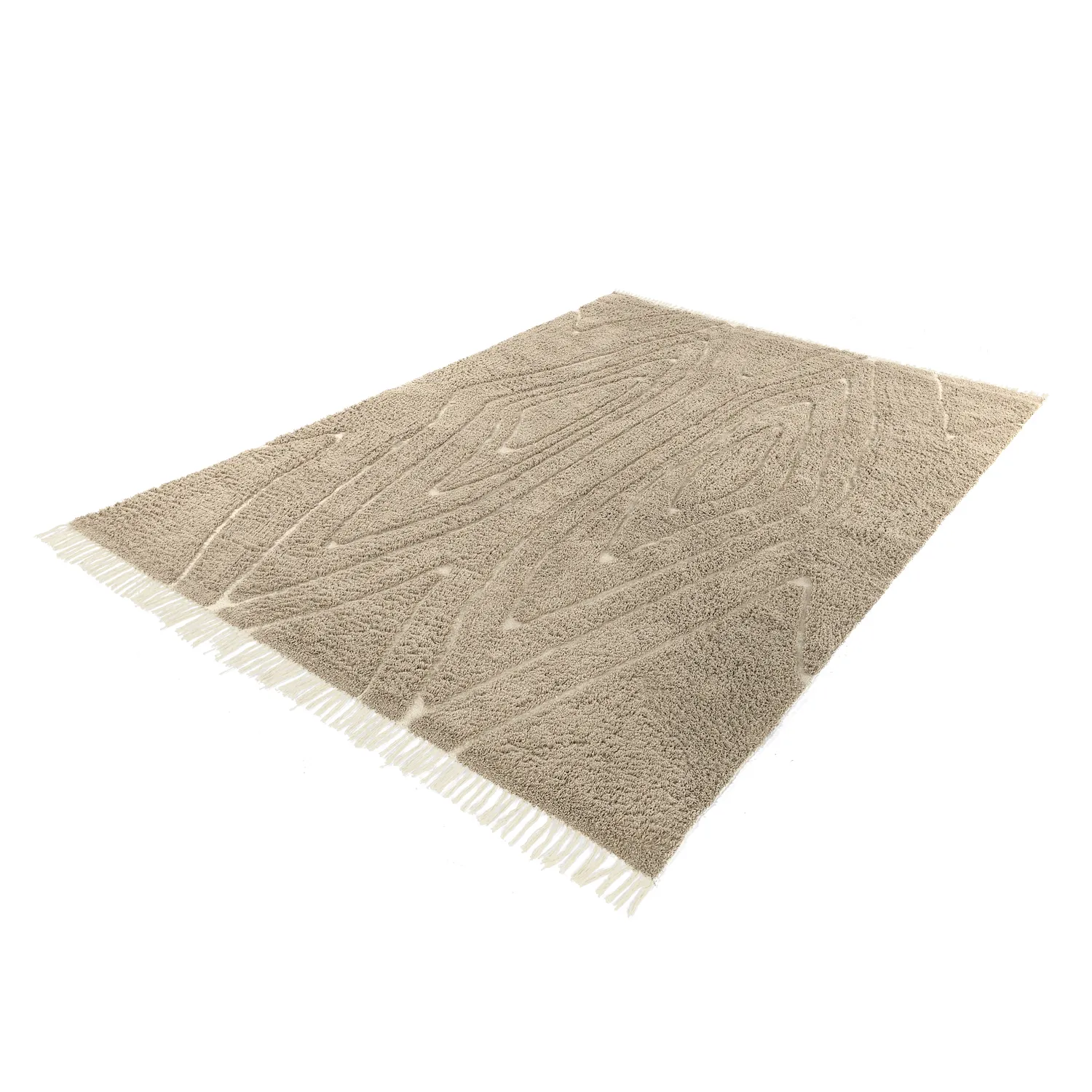 Tapis à poils longs - Kindon Natural Cotton Shaggy (bež/bela)