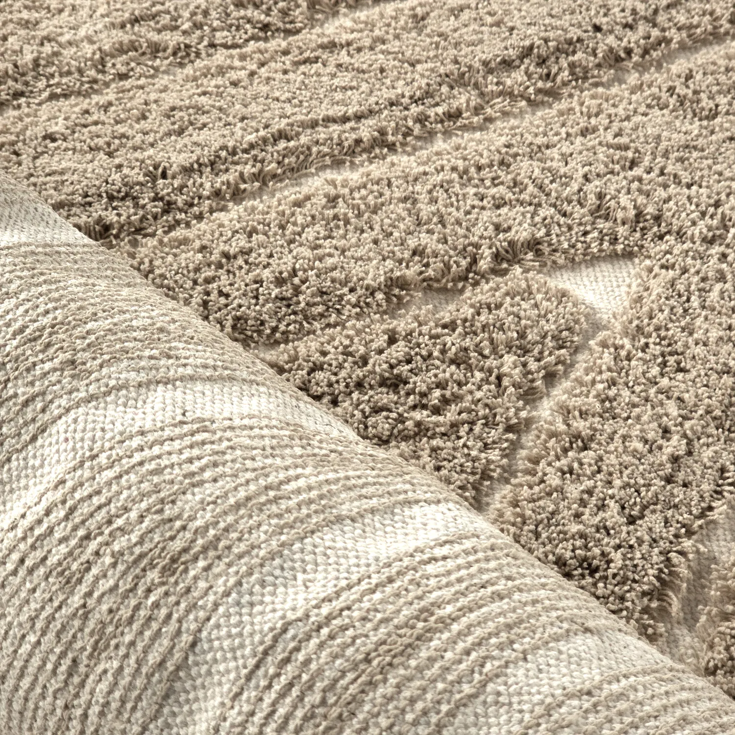 Tapis à poils longs - Kindon Natural Cotton Shaggy (bež/bela)