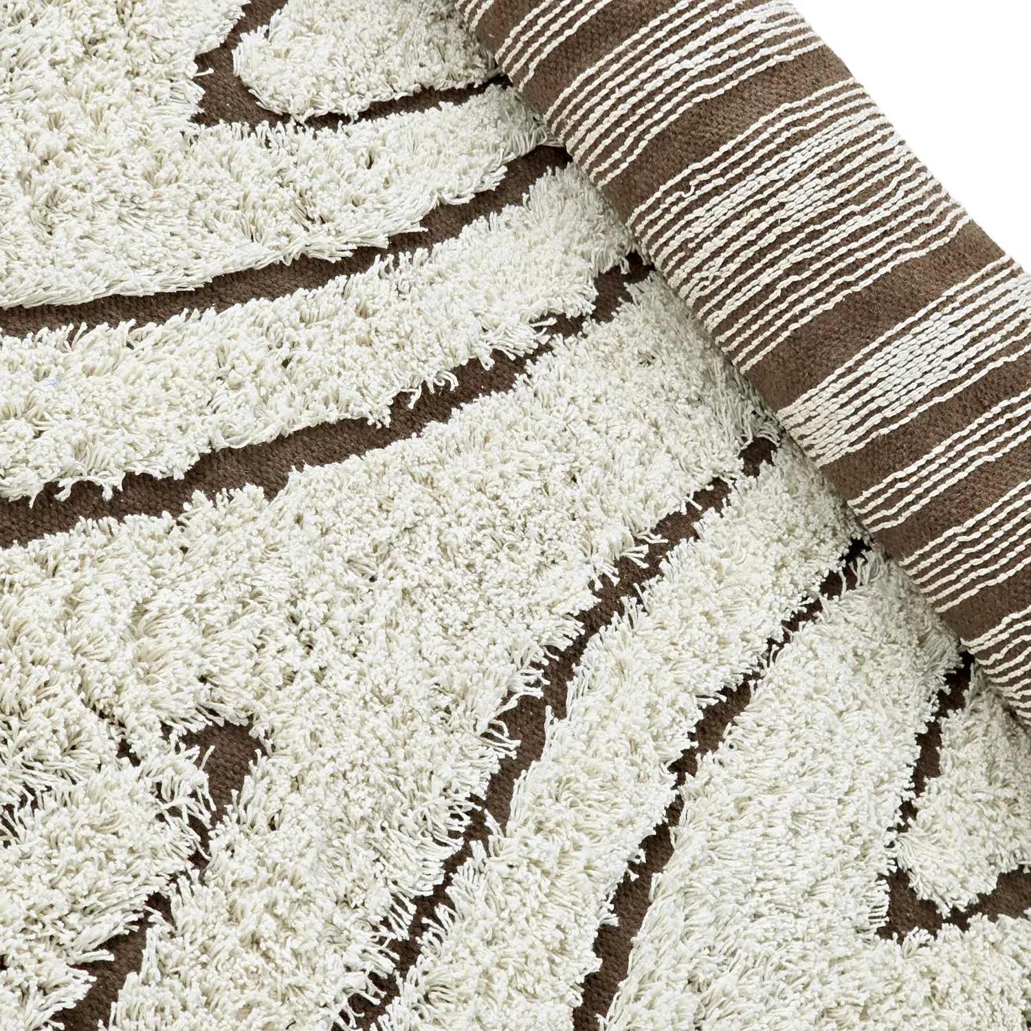 Tapis à poils longs - Kindon Natural Cotton Shaggy (umazano bela/rjava)