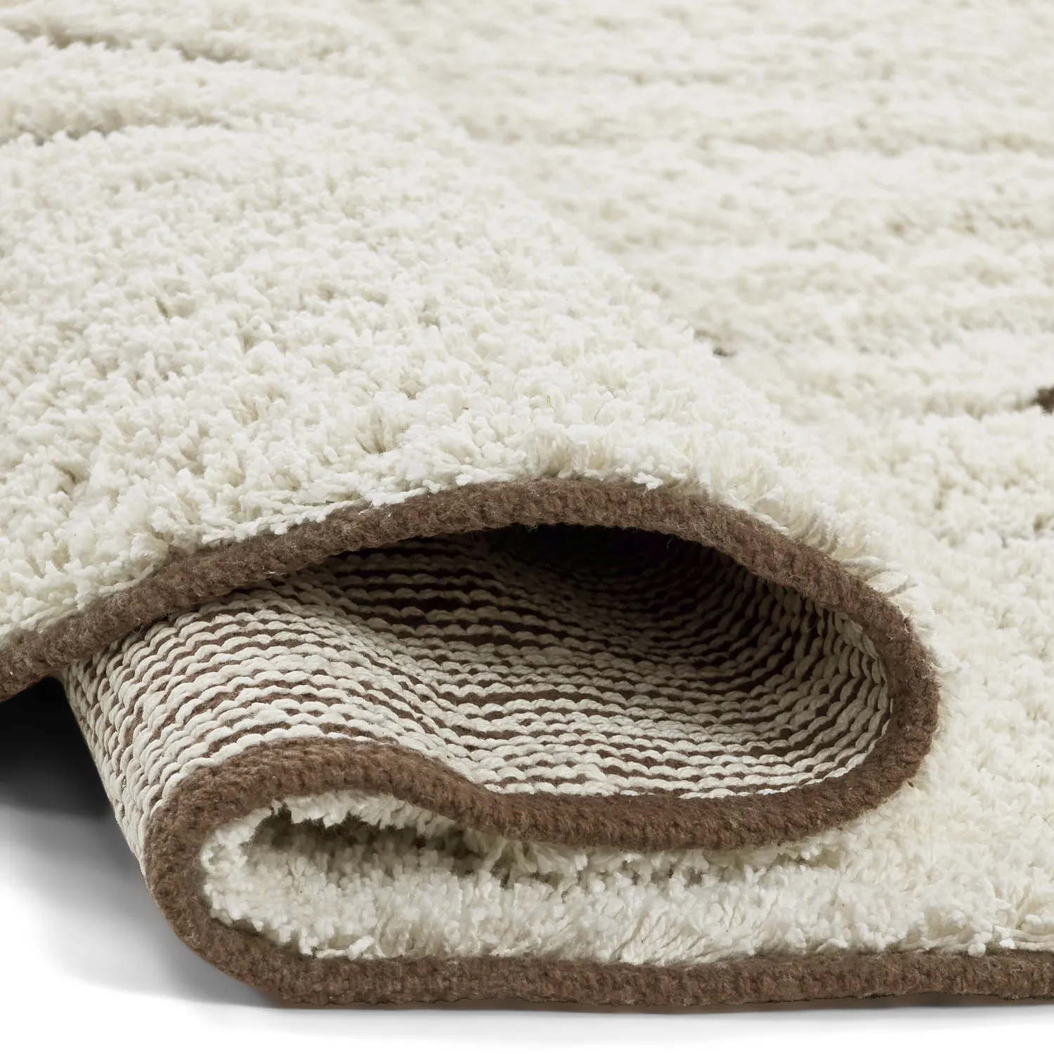 Tapis rond - Kindon Natural Cotton Shaggy (umazano bela/rjava)