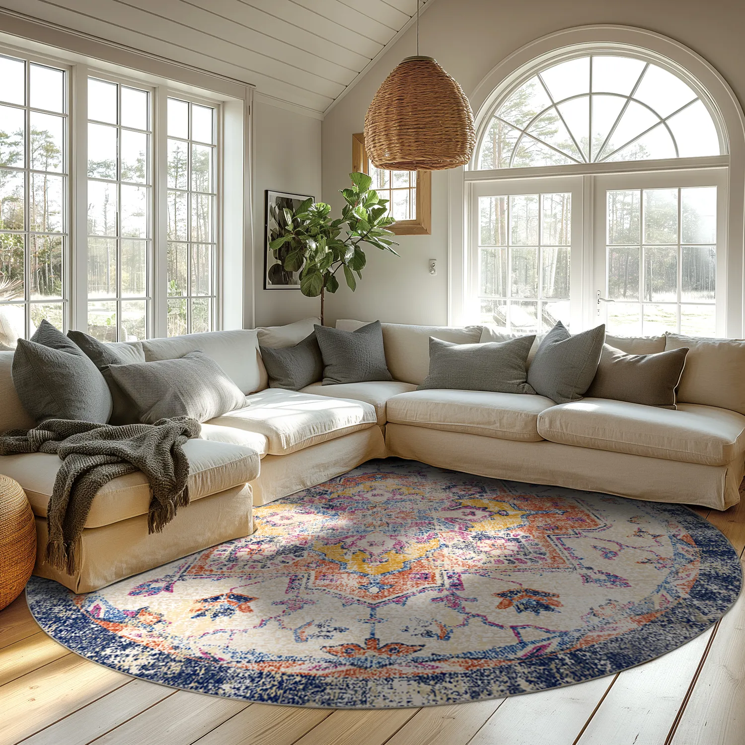 Tapis rond - Lamta (multicolore)