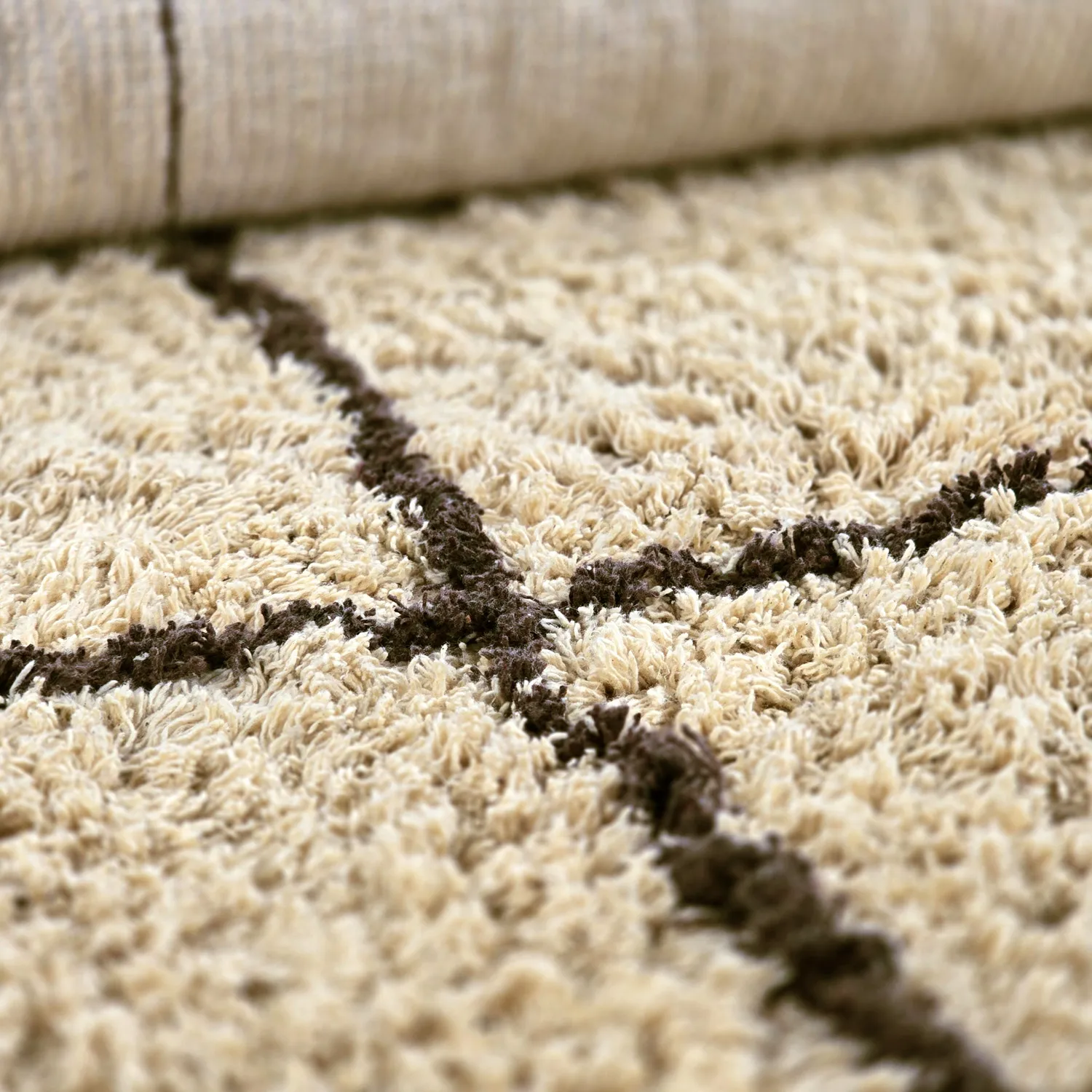 Tapis shaggy - Lana Natural Cotton Shaggy (beige/marron)