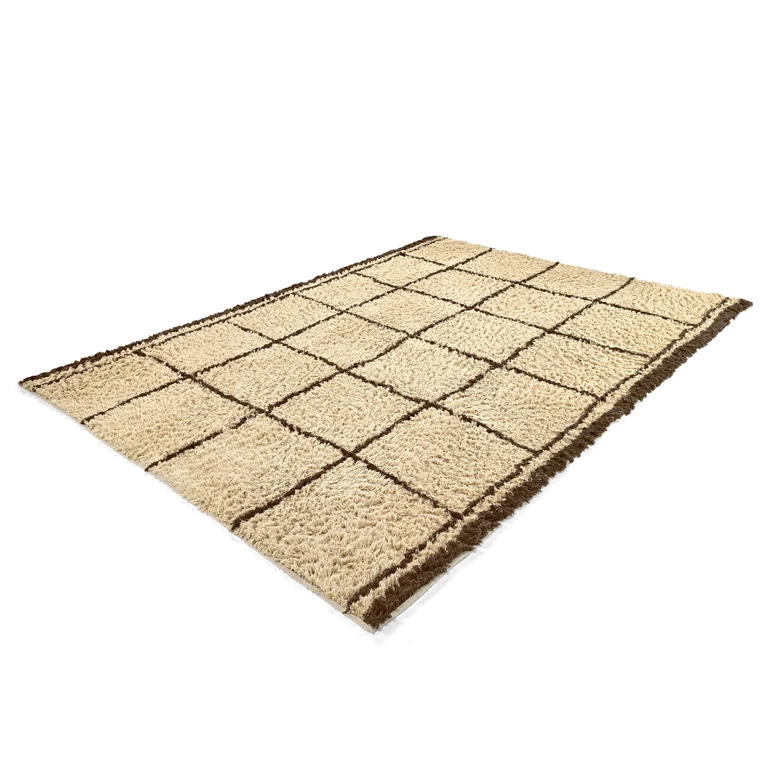 Tapis shaggy - Lana Natural Cotton Shaggy (beige/marron)
