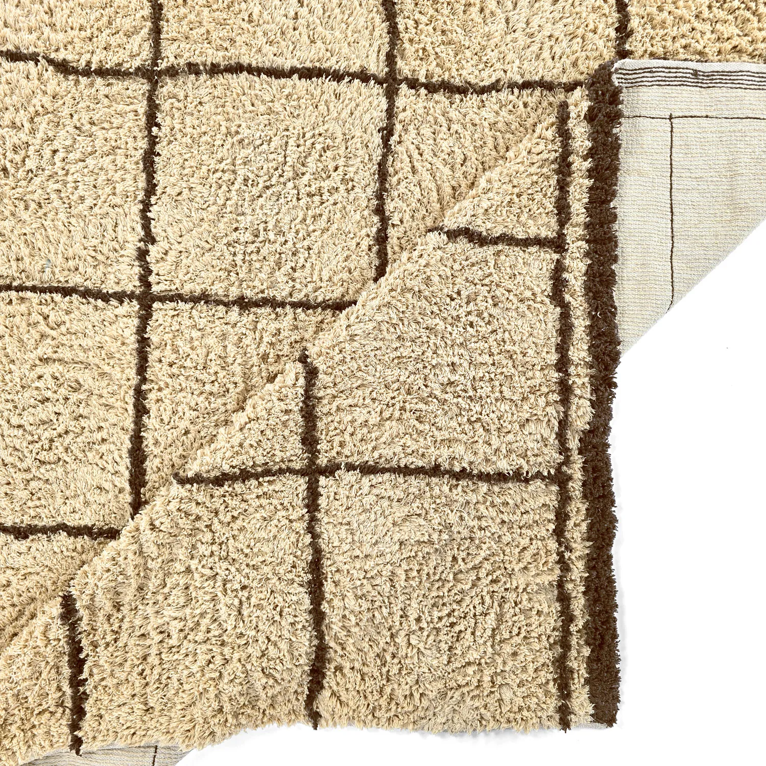Tapis shaggy - Lana Natural Cotton Shaggy (beige/marron)