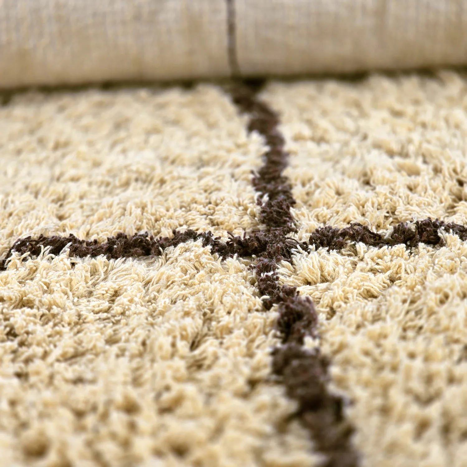 Tapis shaggy - Lana Natural Cotton Shaggy (beige/marron)