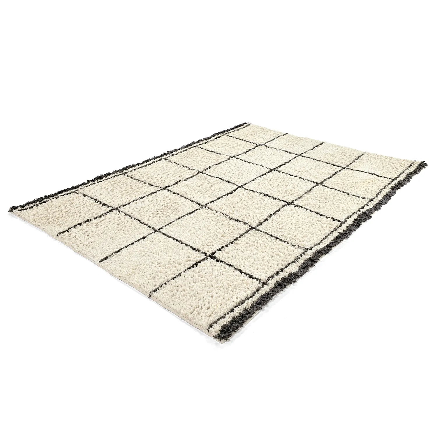 Tapis shaggy - Lana Natural Cotton Shaggy (crème/gris foncé)