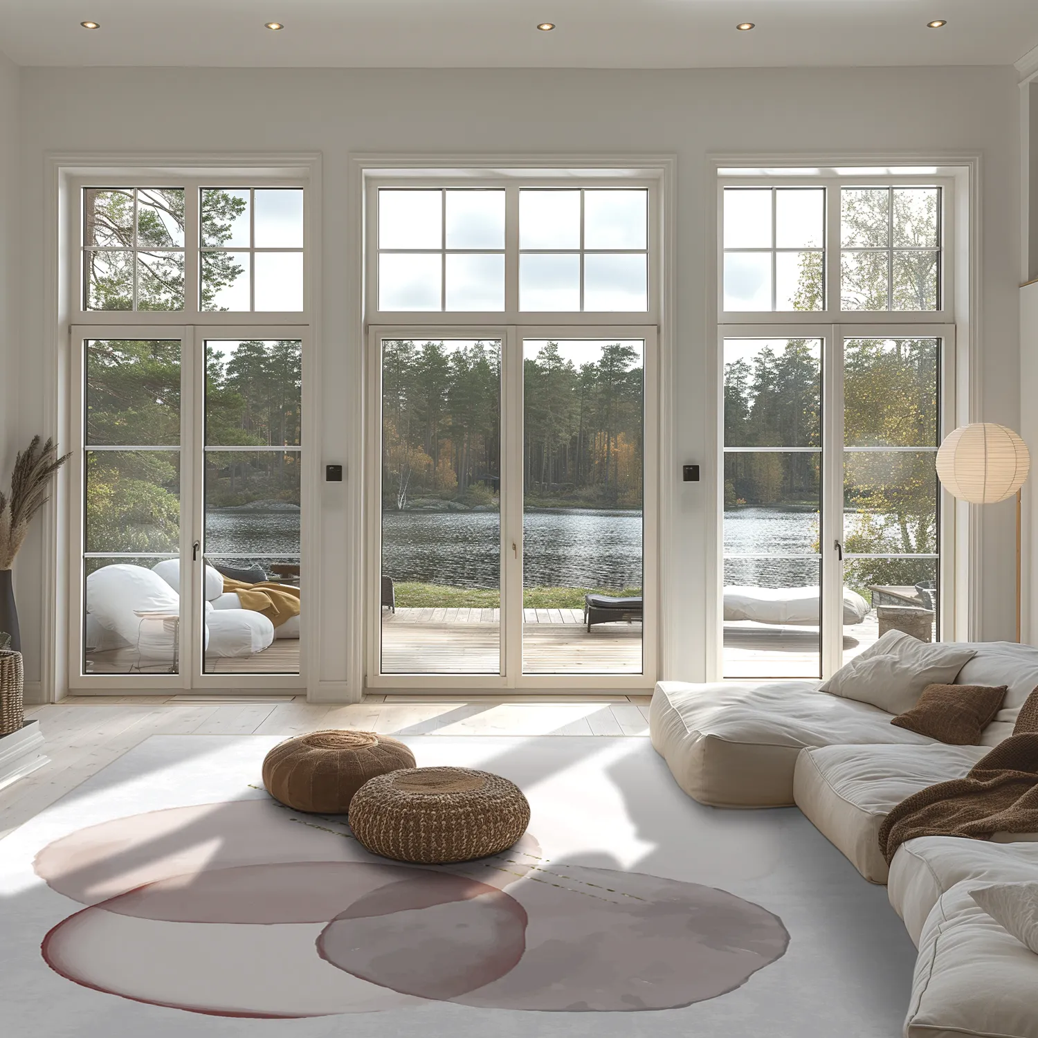 Tapis Wilton - Layon (gris/rose)