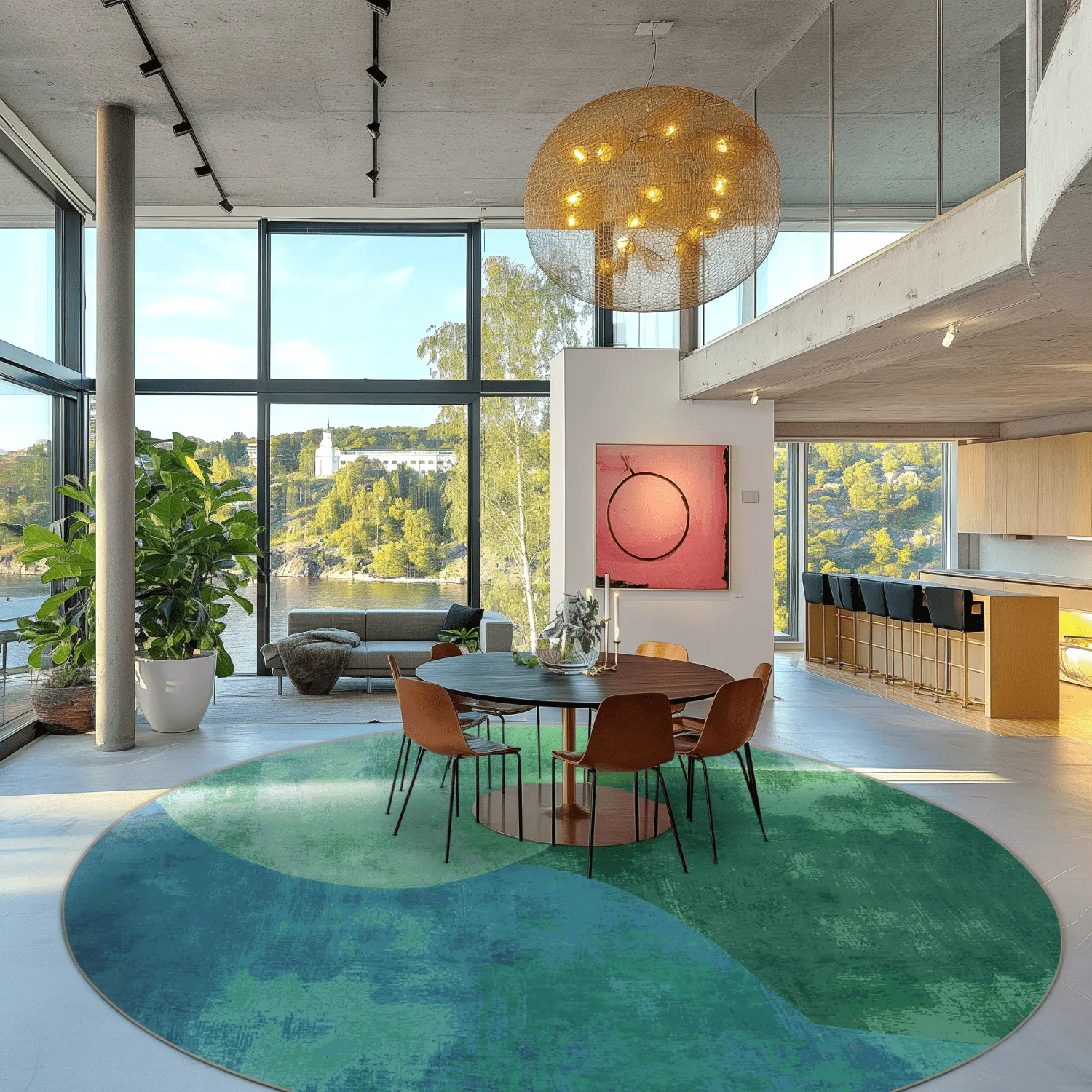 Tapis rond - Lazio (vert)