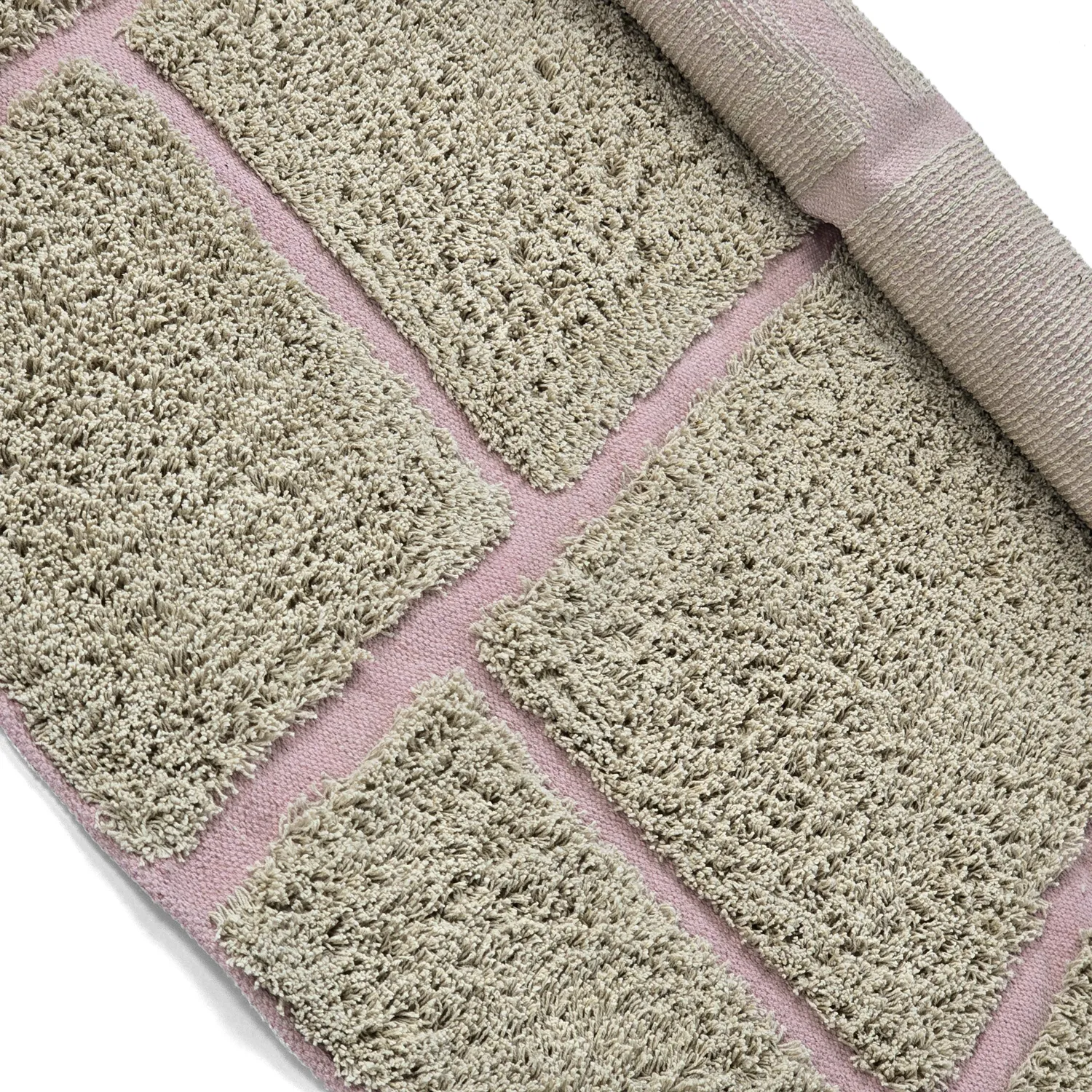 Tapis rond - Lindley Natural Cotton Shaggy (bež/roza)
