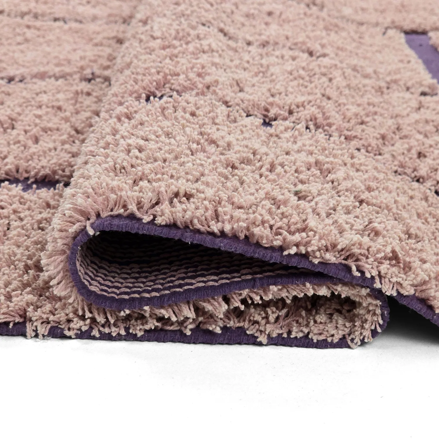 Tapis à poils longs - Lindley Natural Cotton Shaggy (roza/vijolična)