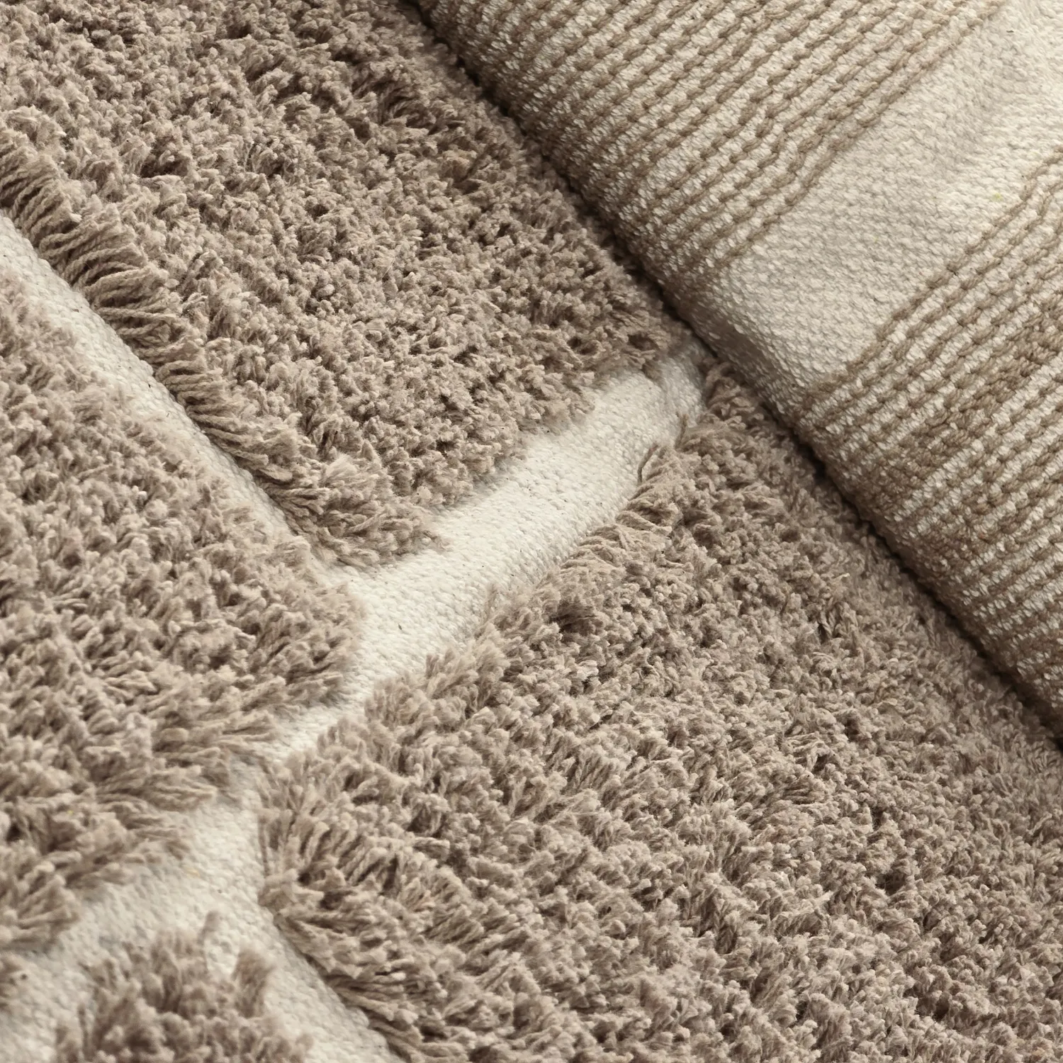Tapis à poils longs - Lindley Natural Cotton Shaggy (taupe/siva)