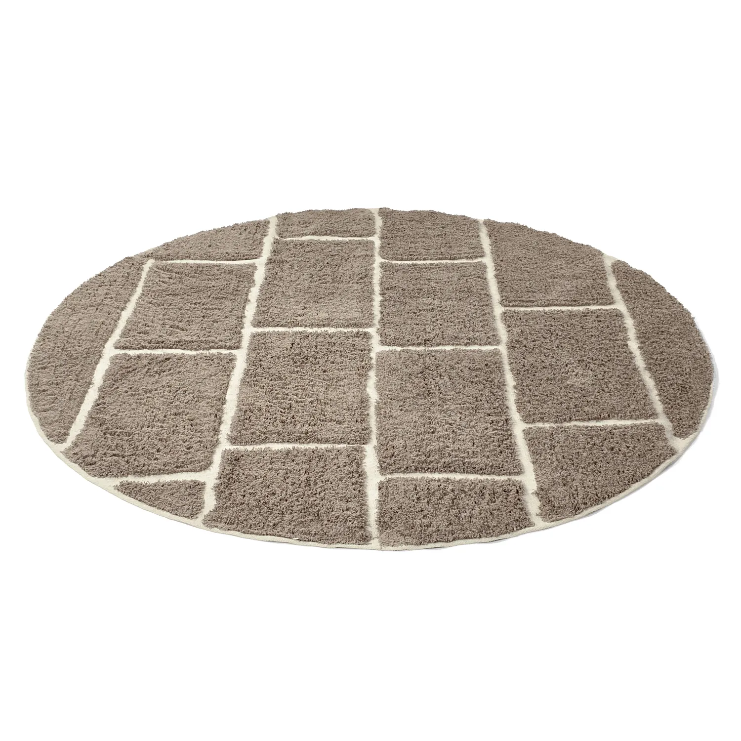 Tapis rond - Lindley Natural Cotton Shaggy (taupe/siva)