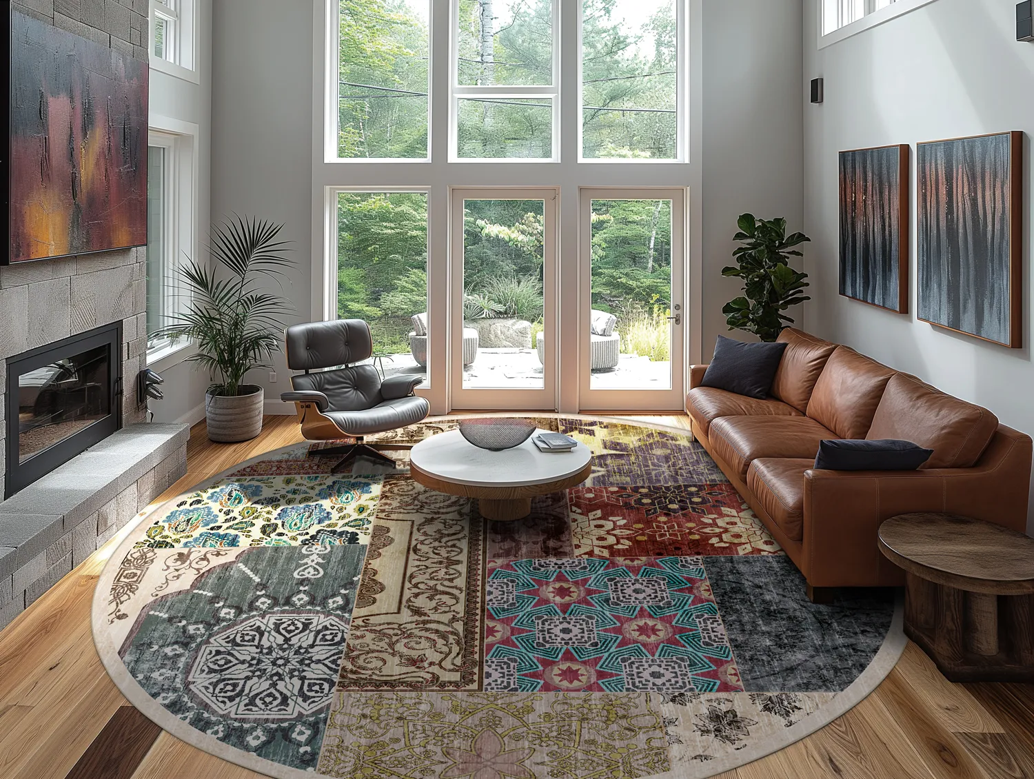 Tapis rond - Linosa (multicolore)