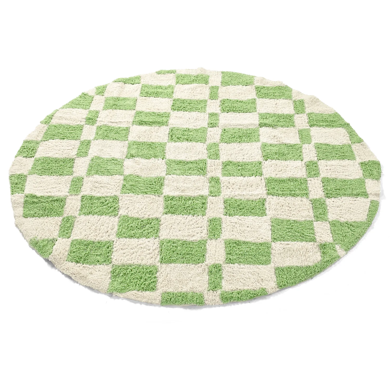 Tapis rond - Maranello Natural Cotton Shaggy (vert)
