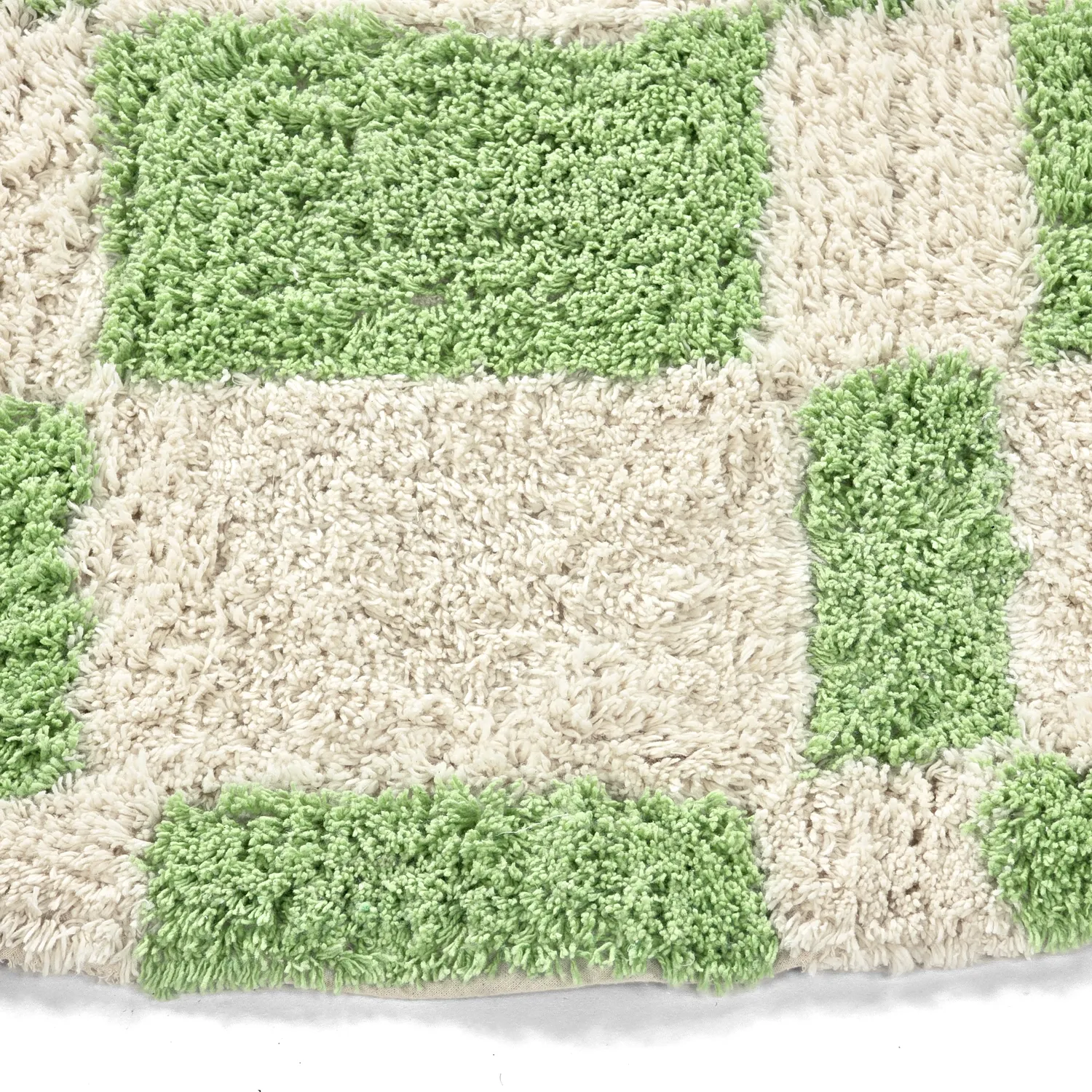 Tapis rond - Maranello Natural Cotton Shaggy (vert)