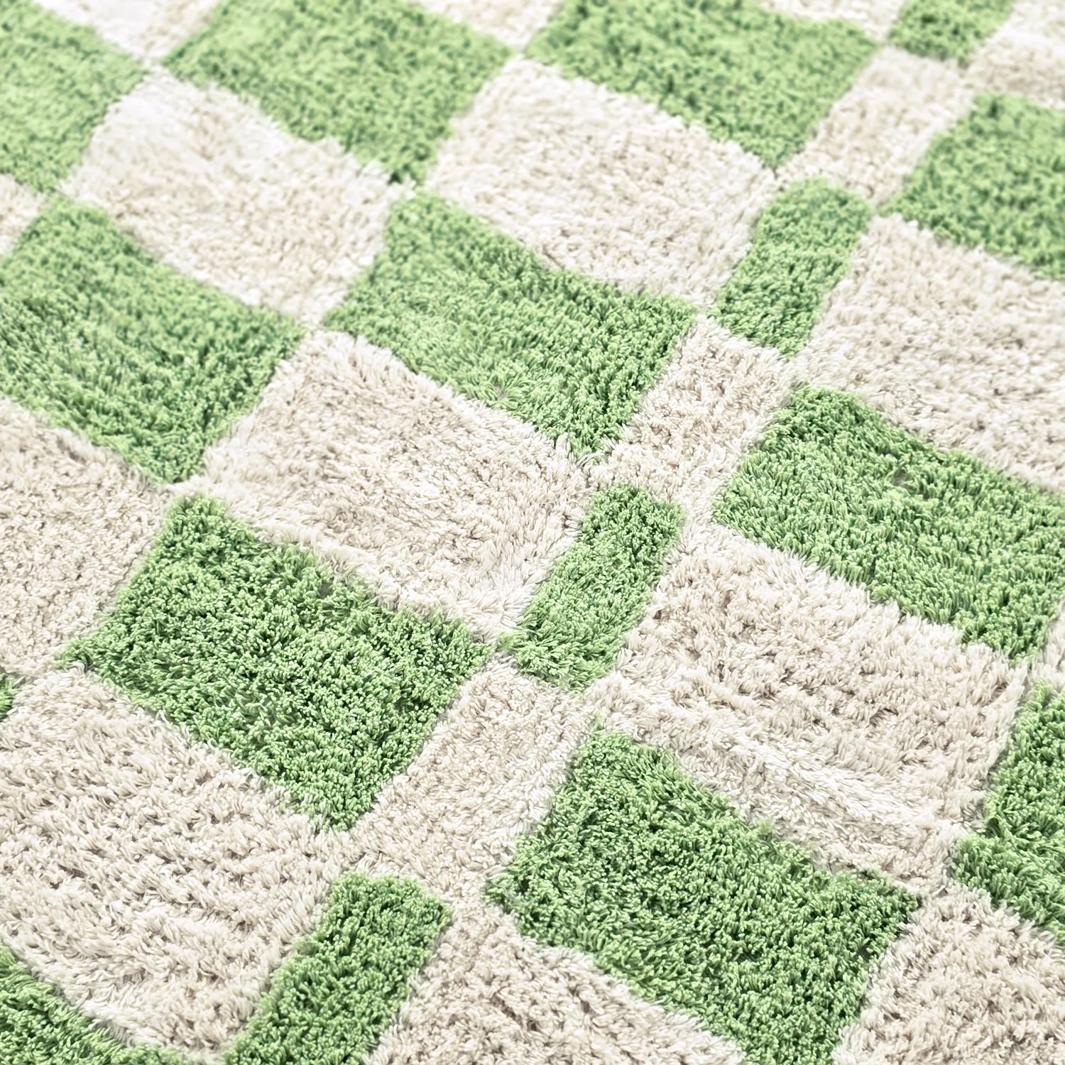 Tapis rond - Maranello Natural Cotton Shaggy (vert)