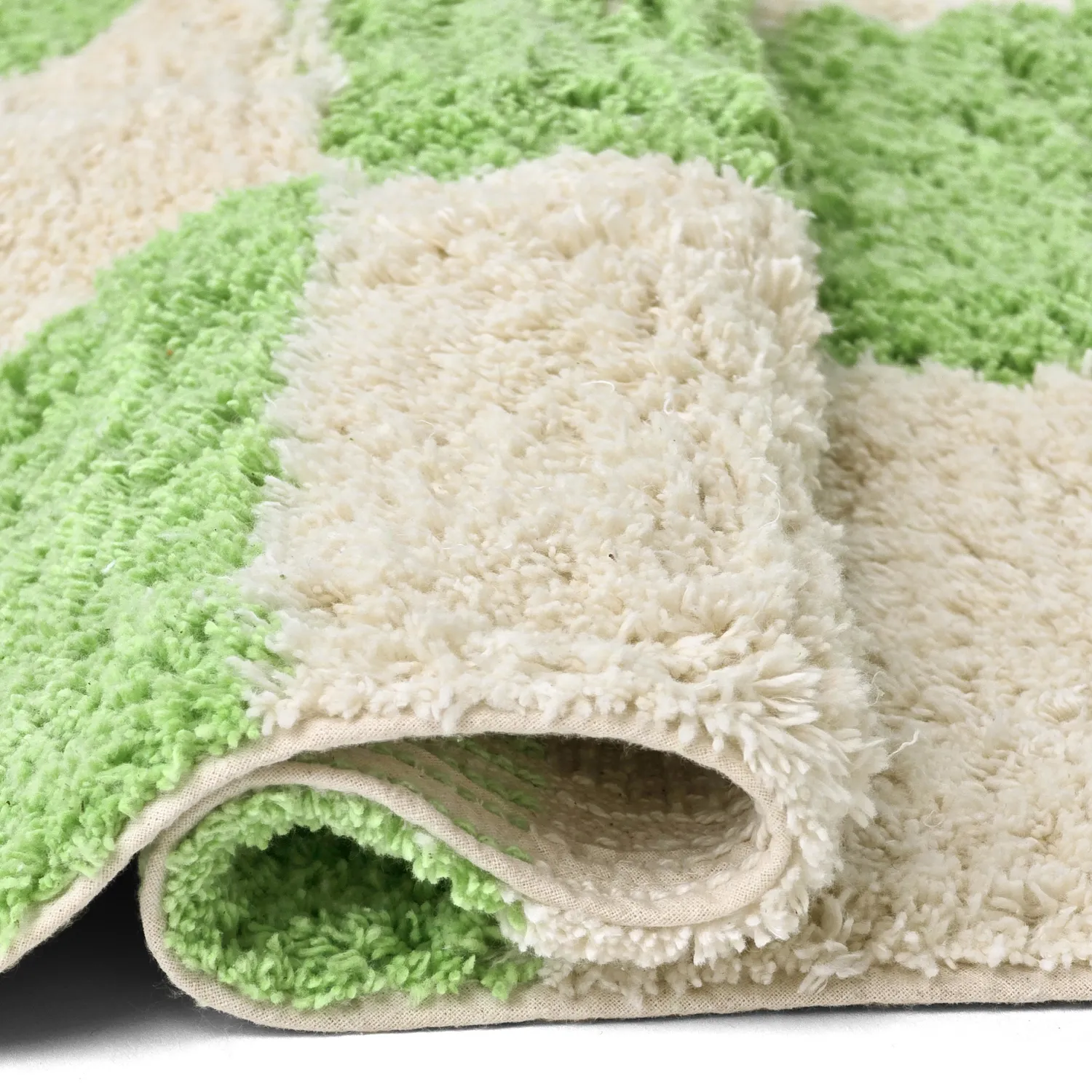 Tapis shaggy - Maranello Natural Cotton Shaggy (vert)