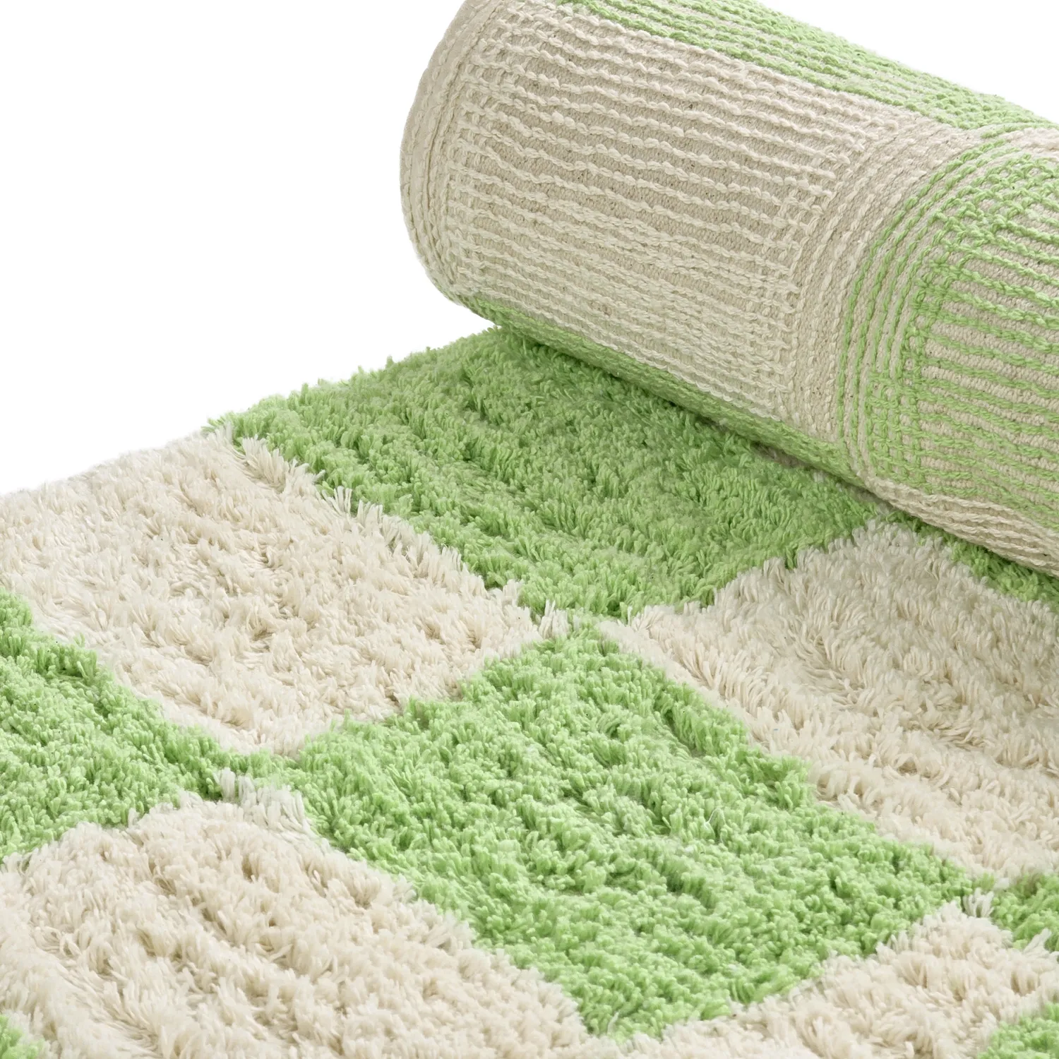 Tapis shaggy - Maranello Natural Cotton Shaggy (vert)