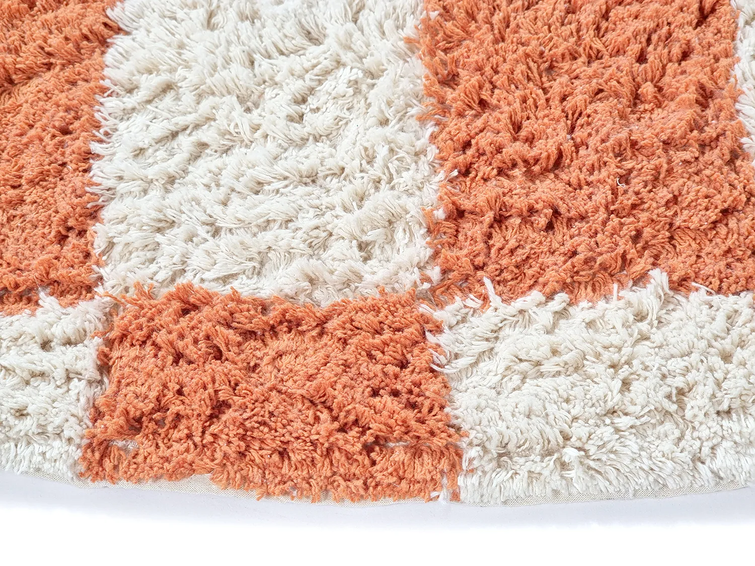 Tapis rond - Maranello Natural Cotton Shaggy (orange)
