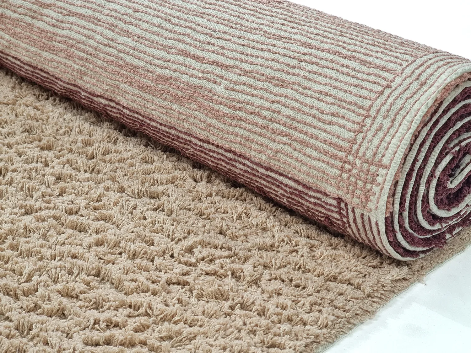 Tapis à poils longs - Mareto Natural Cotton Shaggy (marron)