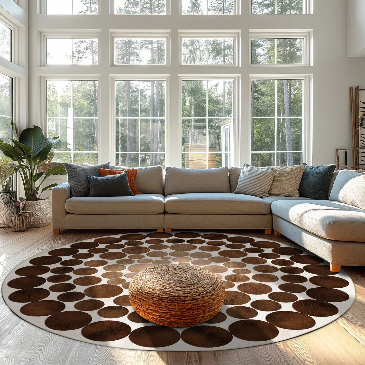 Tapis rond - Marineo (marron)