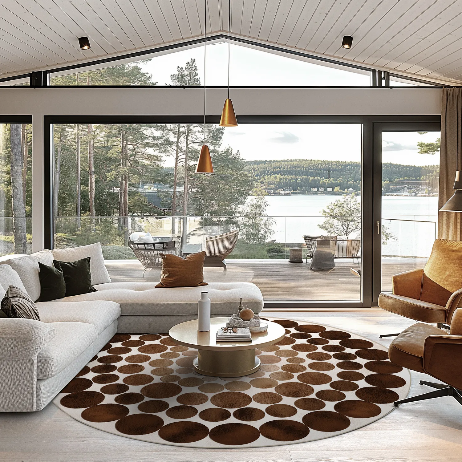 Tapis rond - Marineo (marron)
