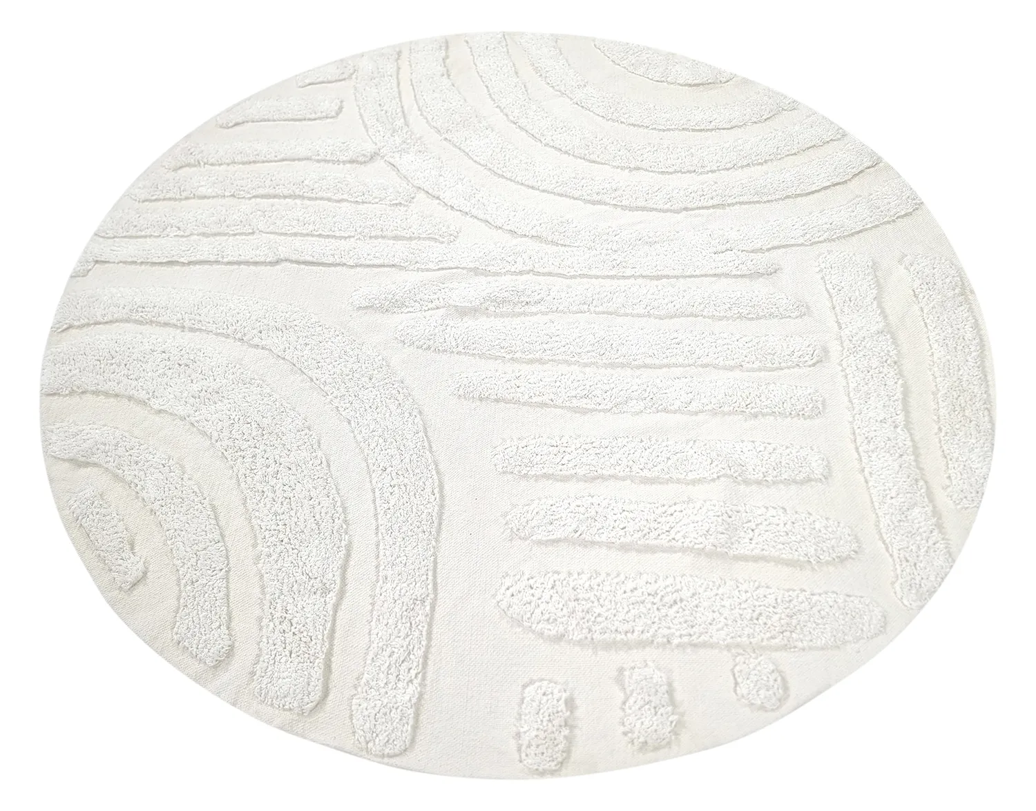 Tapis rond - Margo Natural Cotton Shaggy (blanc cassé)
