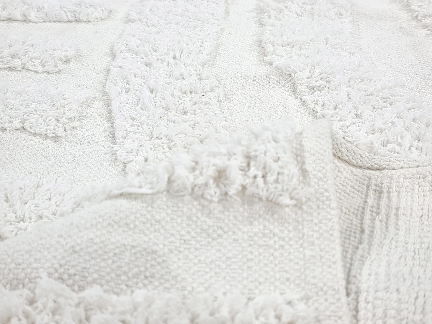 Tapis rond - Margo Natural Cotton Shaggy (blanc cassé)