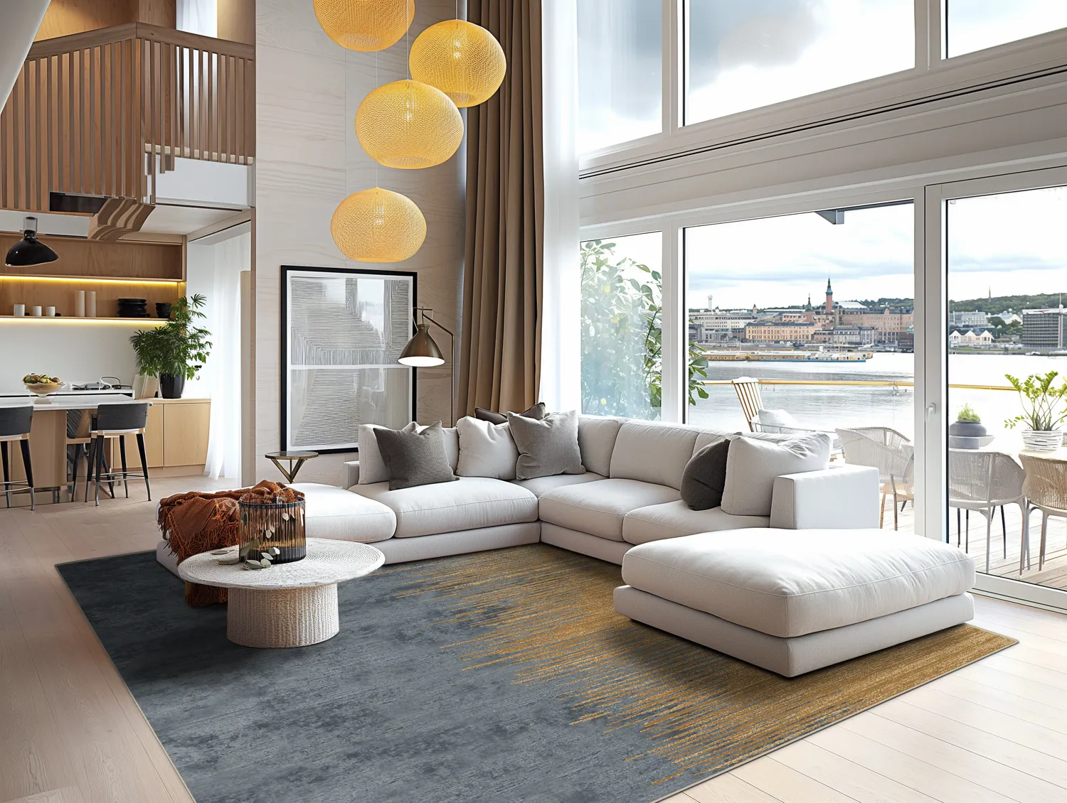 Tapis Wilton - Mileto (gris/doré)