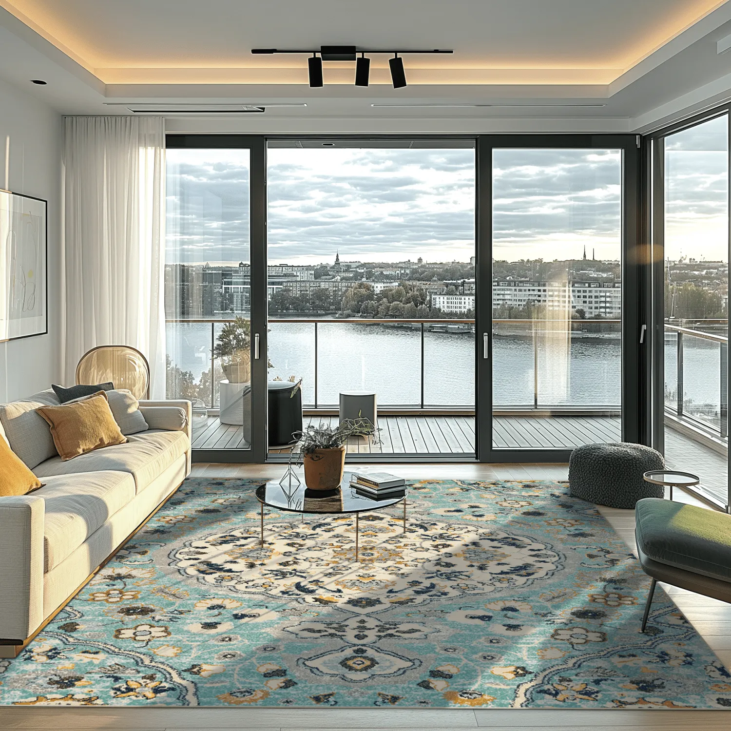 Tapis Wilton - Mojácar (bleu)