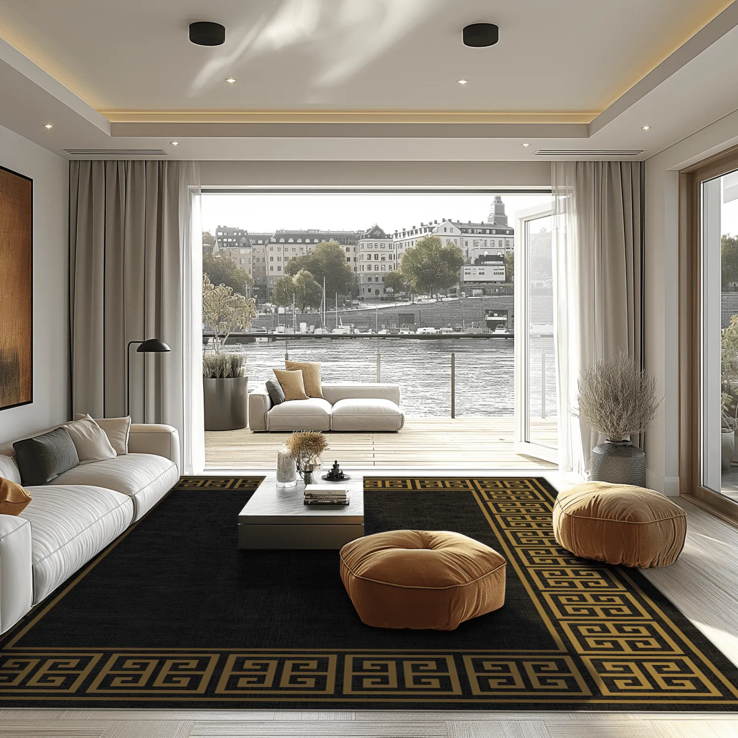 Tapis Wilton - Myra (noir/doré)