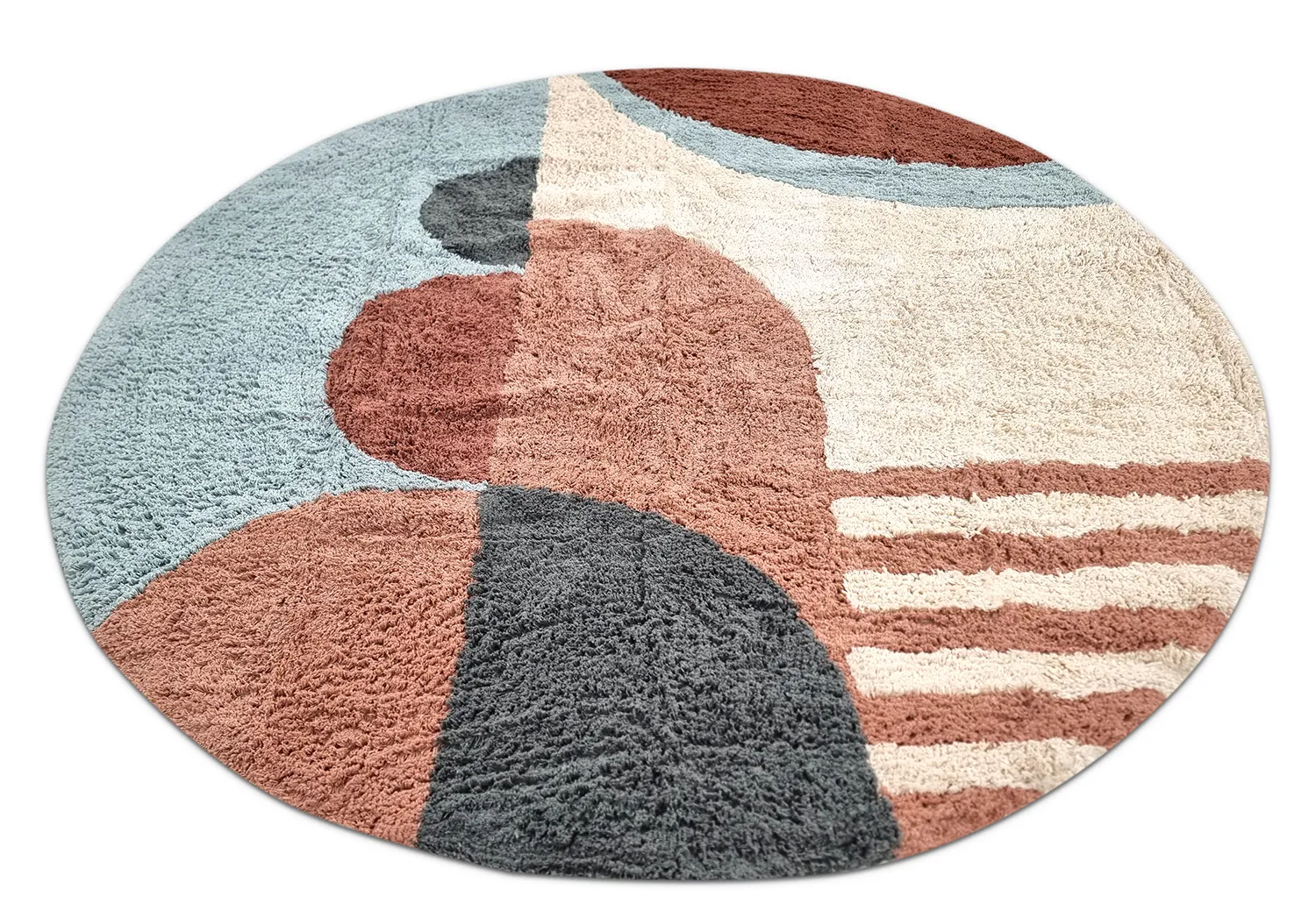 Tapis rond - Osmery Natural Cotton Shaggy (multi)