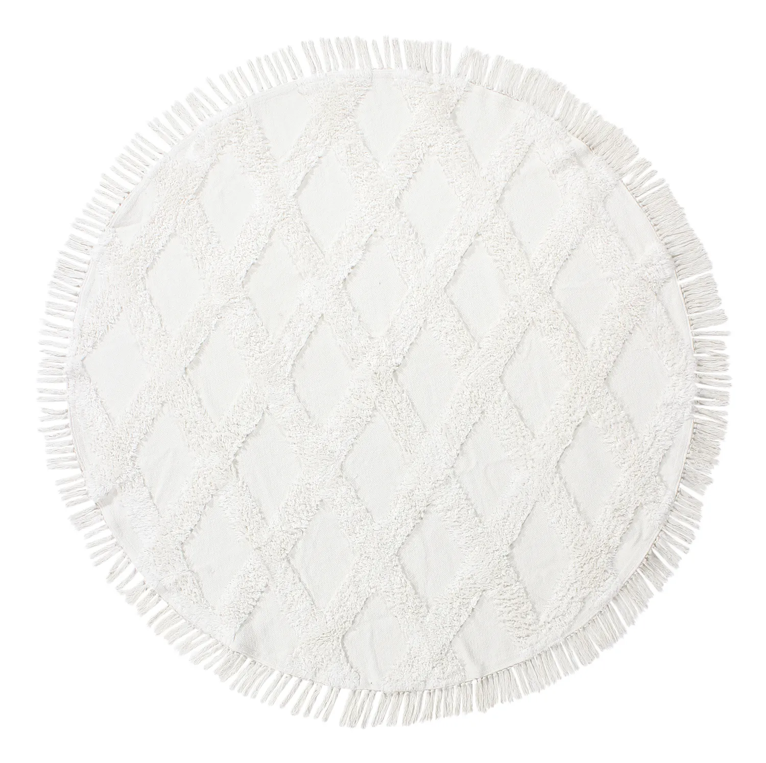 Tapis rond - Pamplona Natural Cotton Shaggy (blanc cassé)