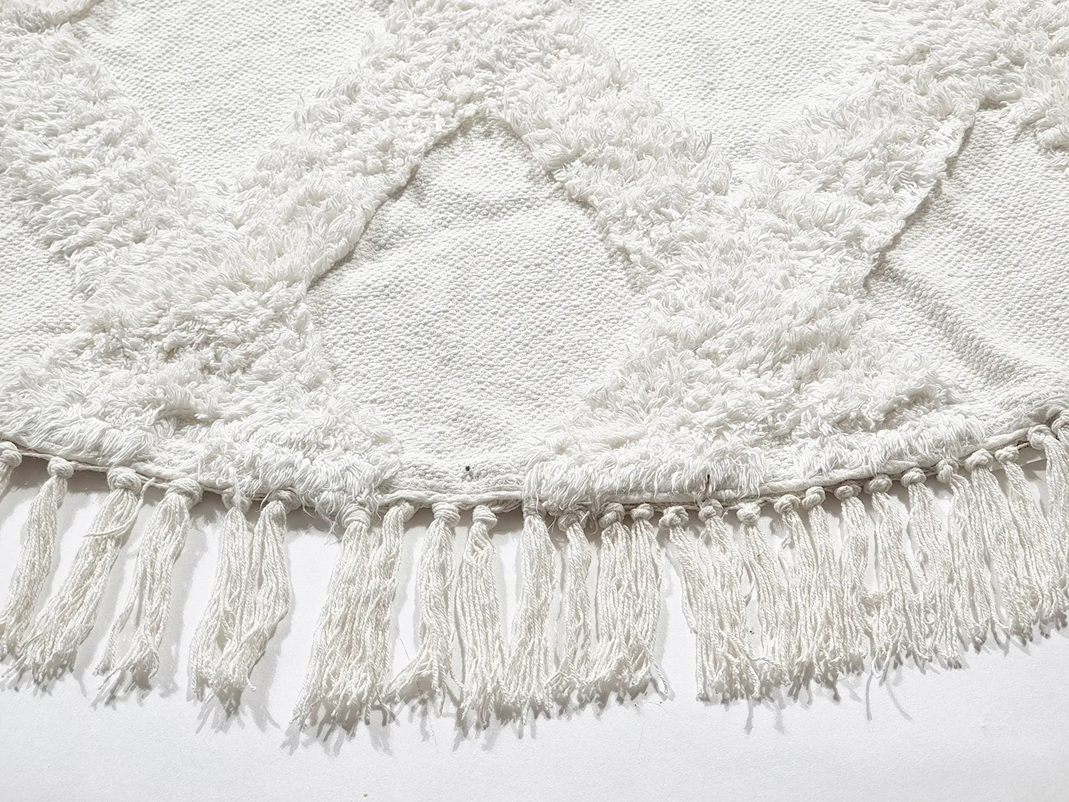 Tapis rond - Pamplona Natural Cotton Shaggy (blanc cassé)