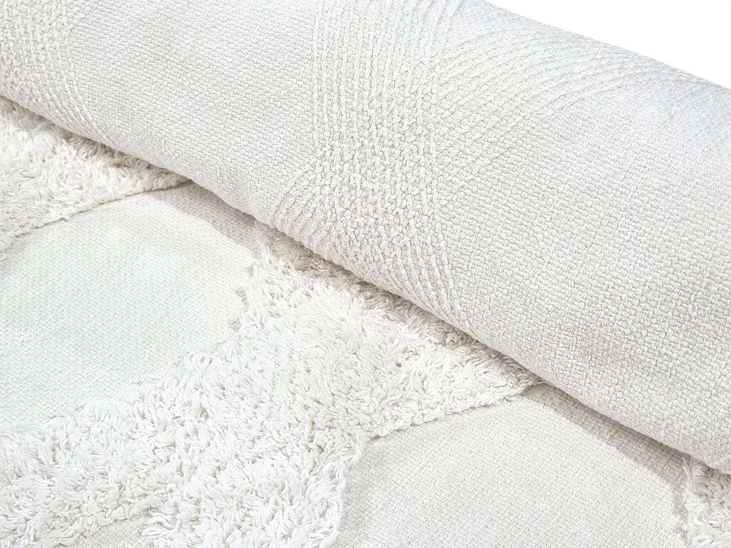 Tapis rond - Pamplona Natural Cotton Shaggy (blanc cassé)