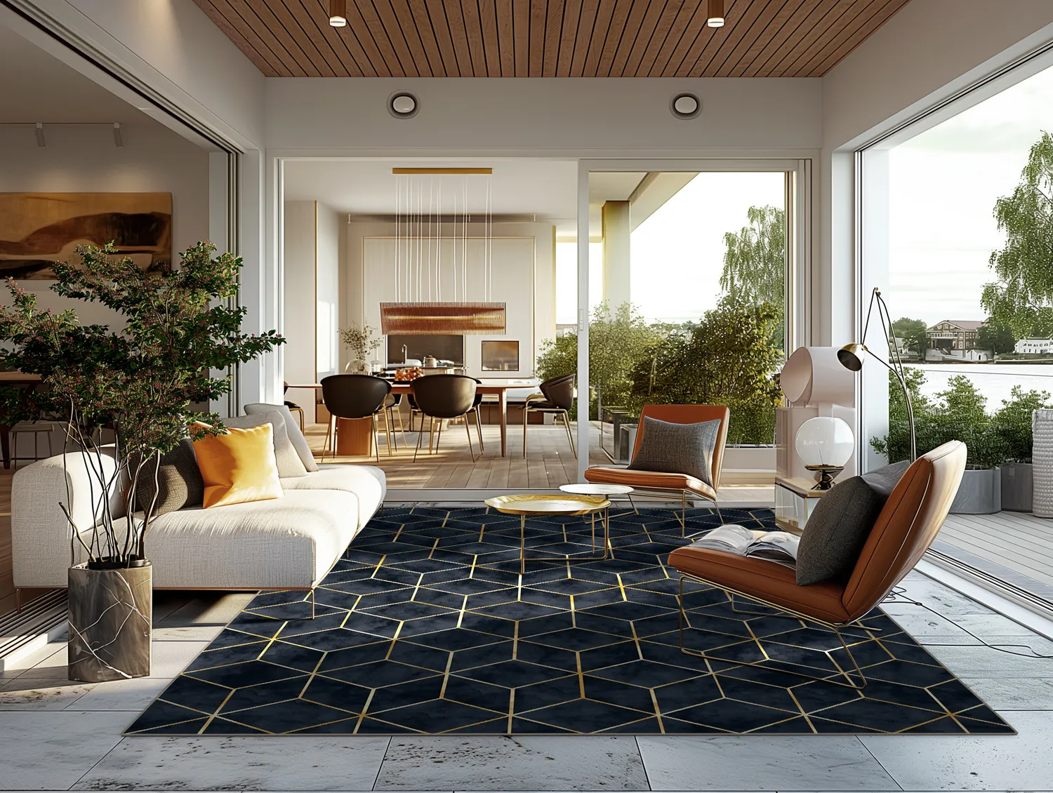 Tapis Wilton - Remy (bleu foncé)