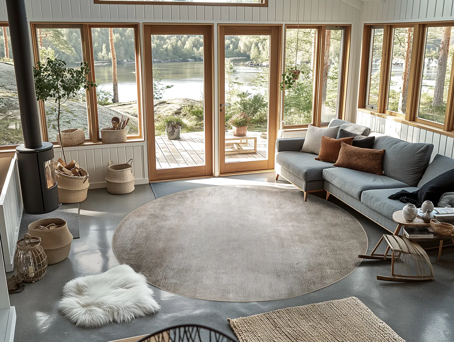 Tapis rond - Riano (gris)