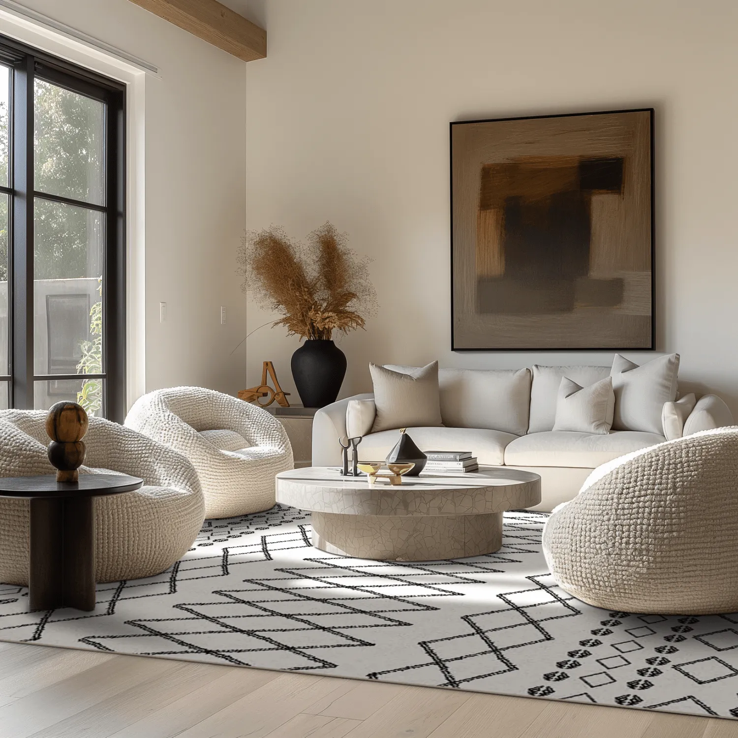 Tapis Wilton - Safi (noir/blanc)
