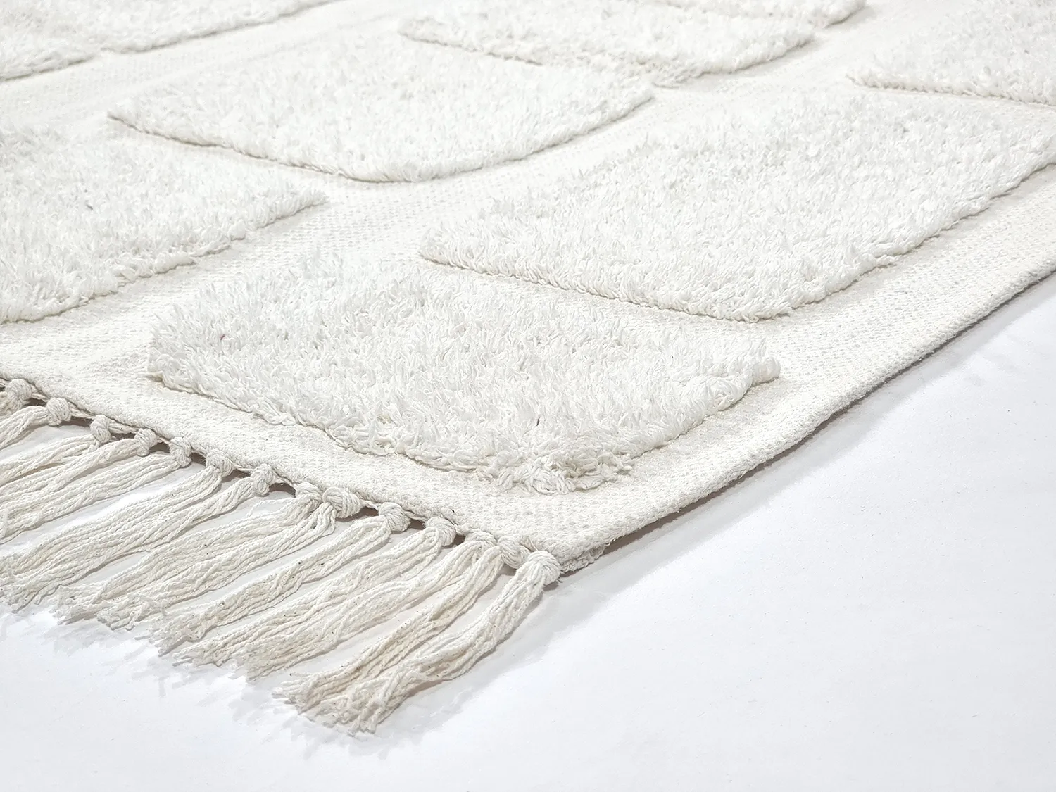 Tapis shaggy - Salem Natural Cotton Shaggy (blanc cassé)