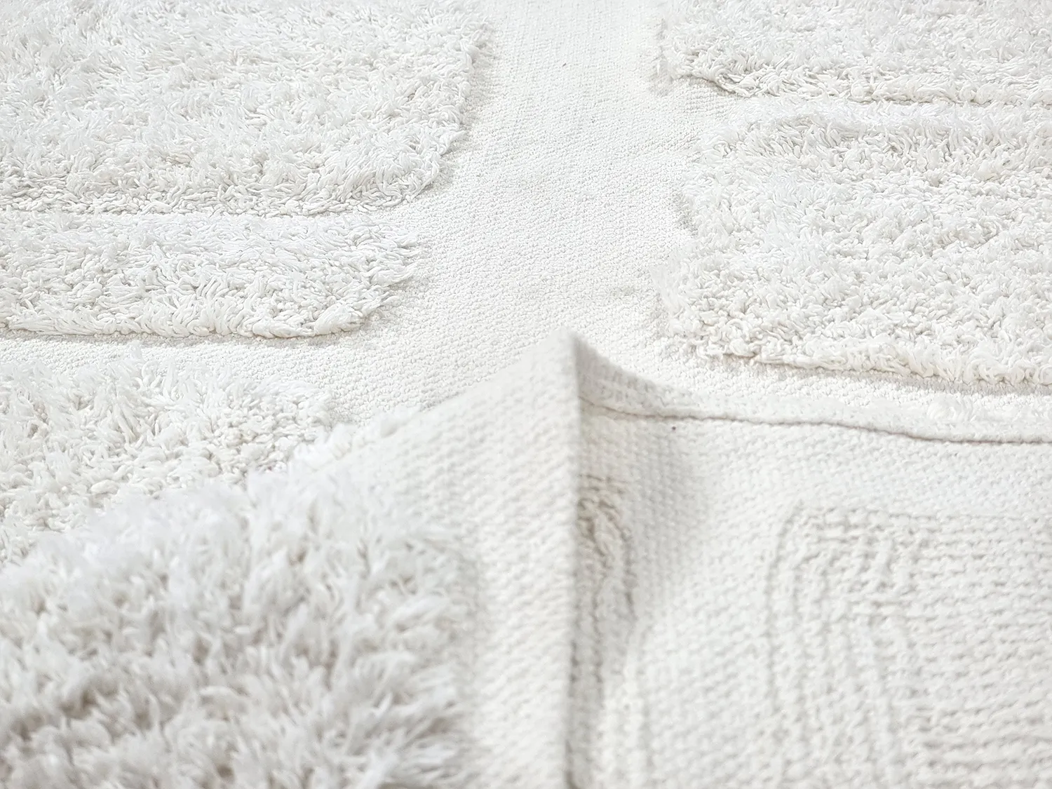 Tapis shaggy - Salem Natural Cotton Shaggy (blanc cassé)