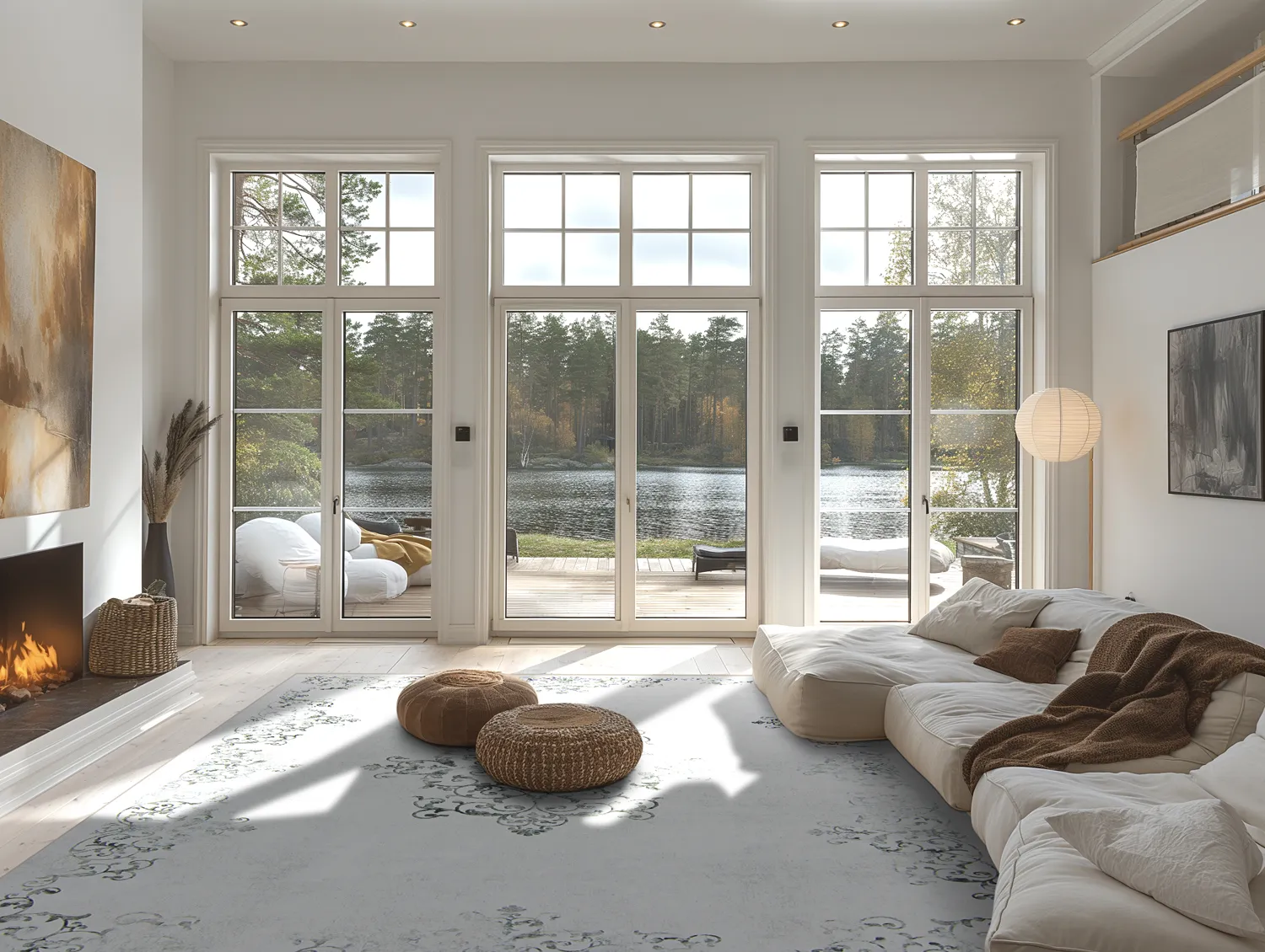 Tapis Wilton - Santi (blanc/gris)