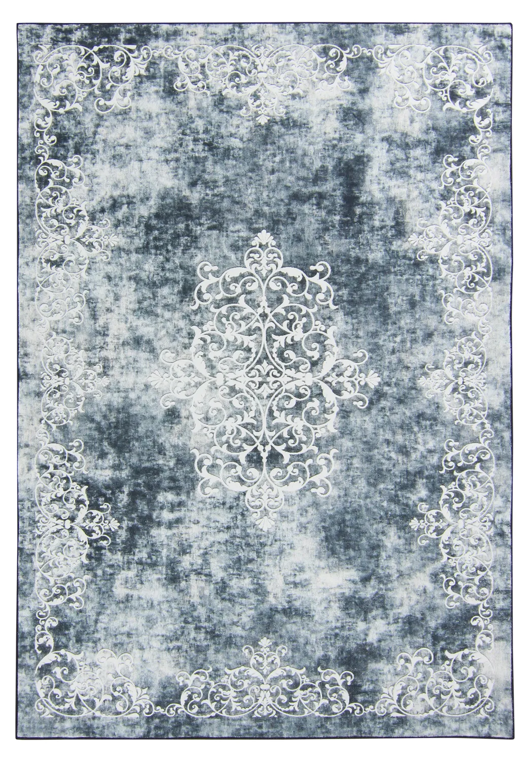 Tapis Wilton - Santi (gris bleuté/blanc)