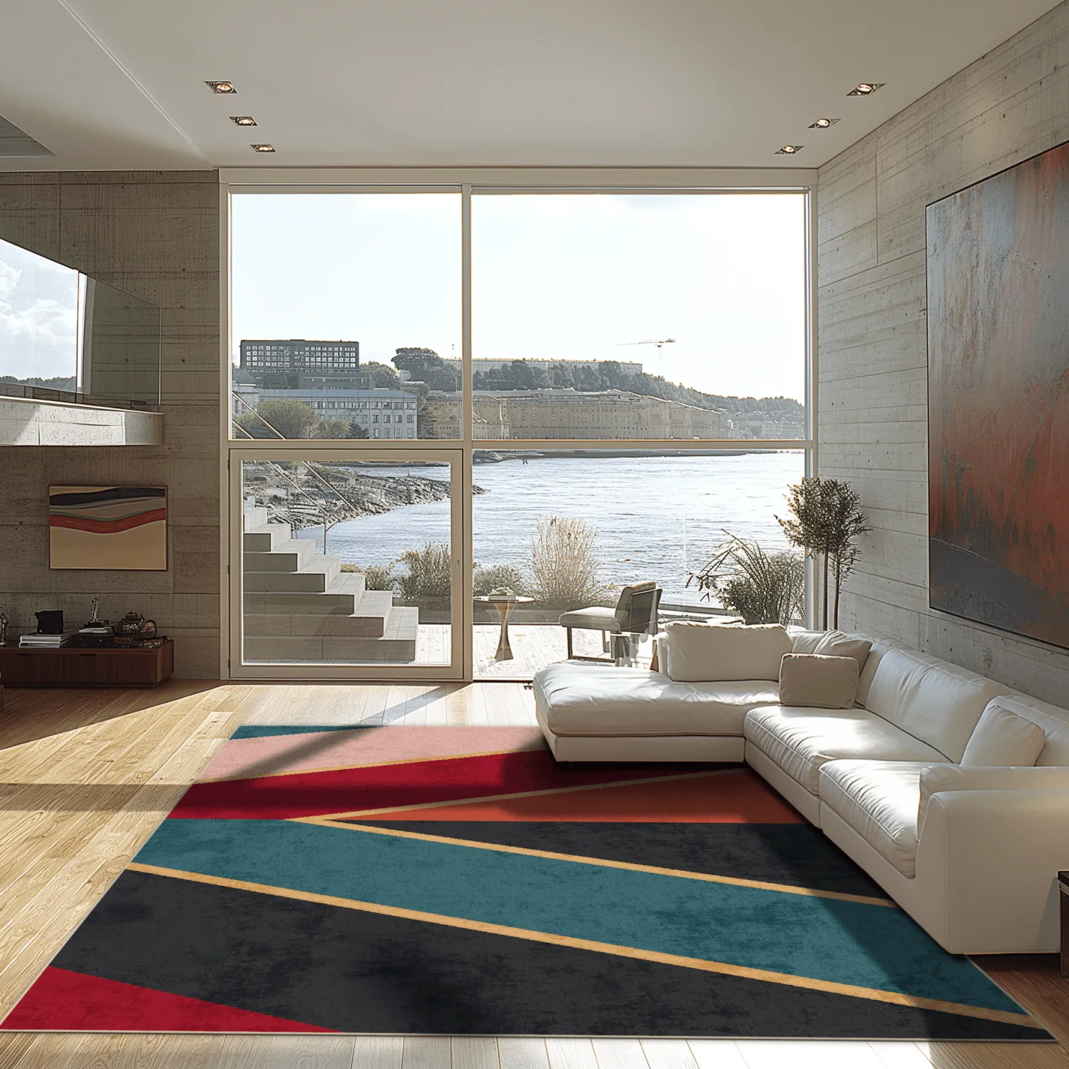 Tapis Wilton - Sanya (rouge/multicolore)